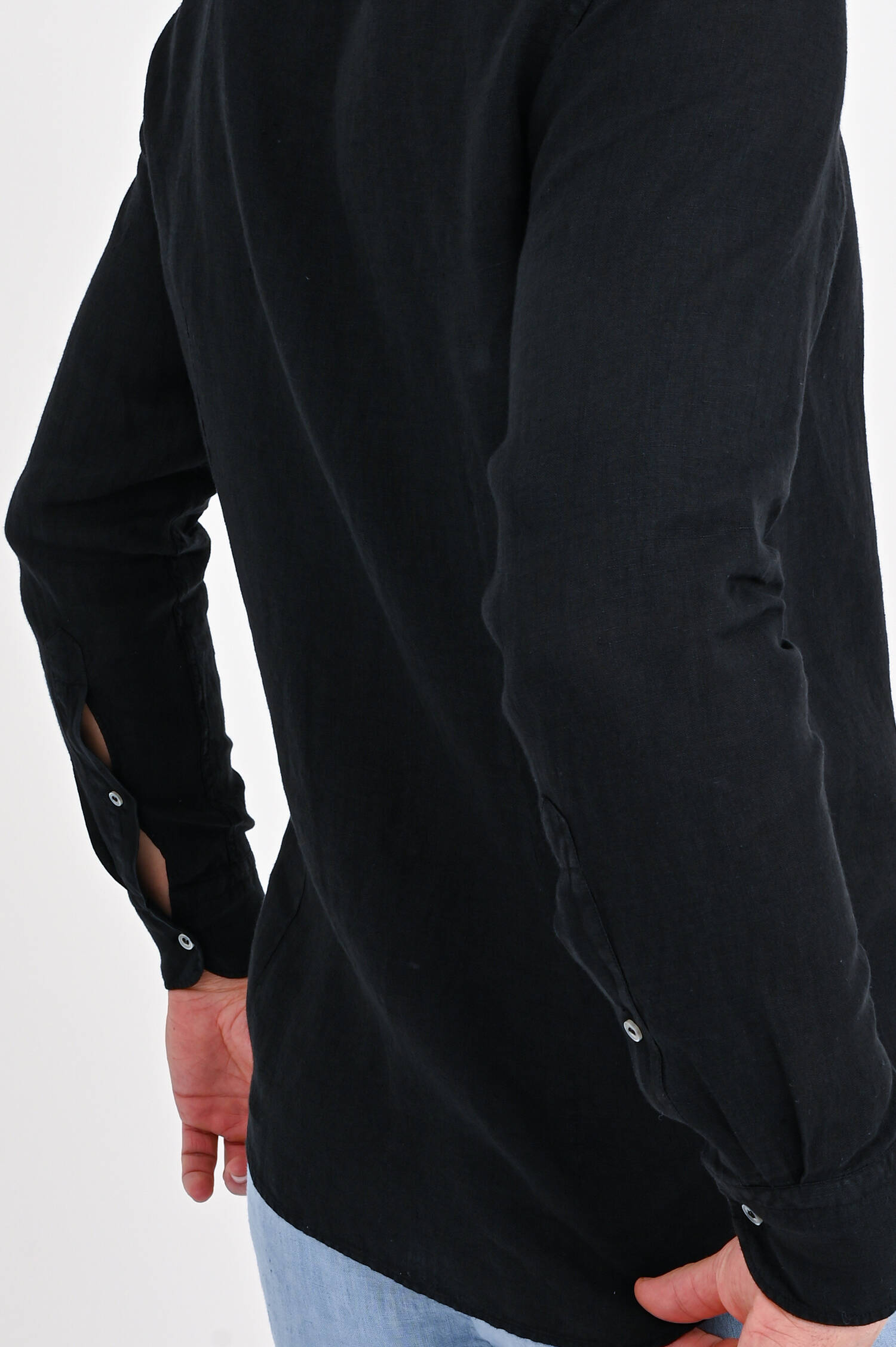 Leinenhemd in Schwarz