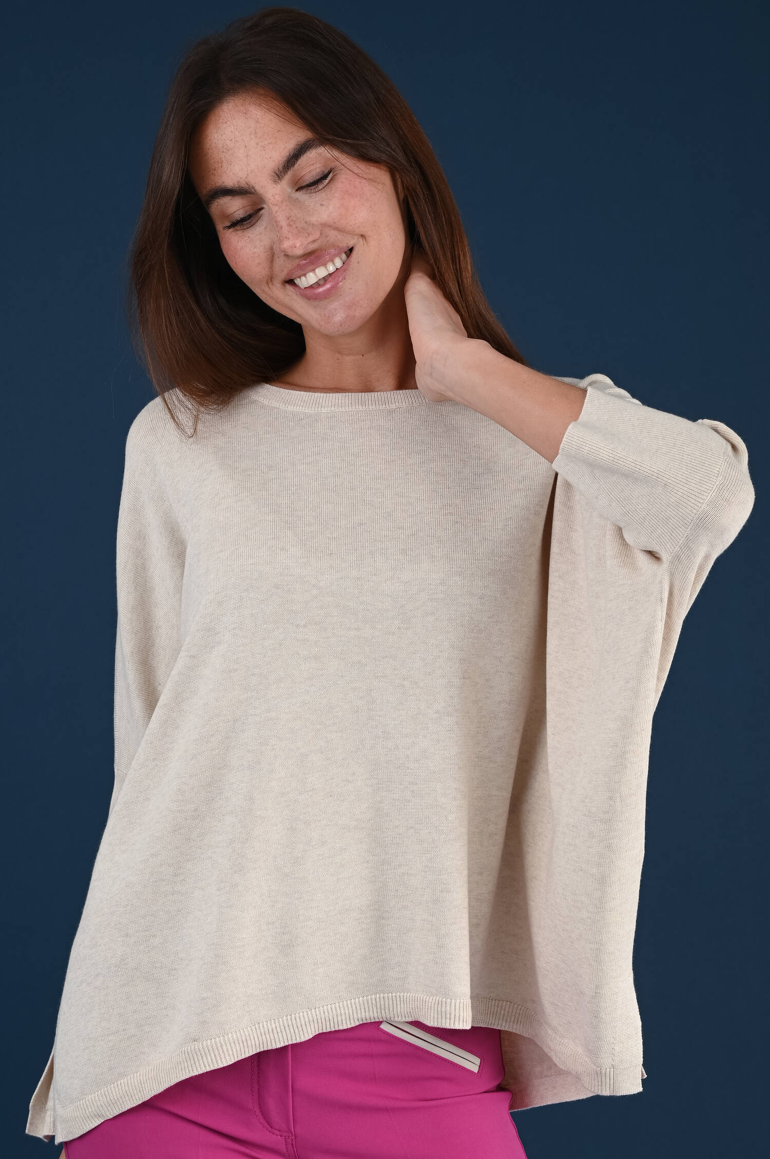 Batwing-Pullover in Ivorybeige
