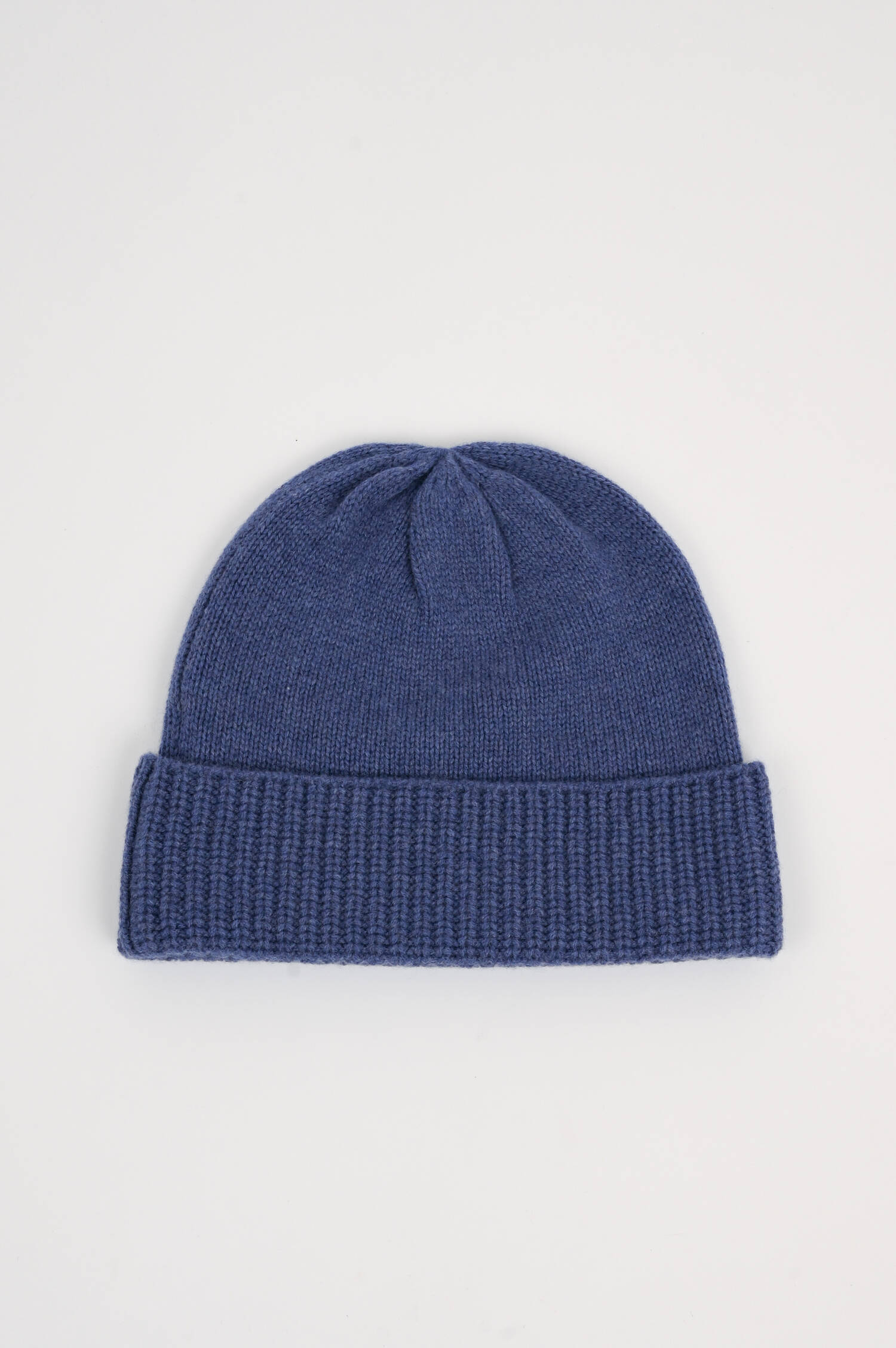 Cashmere Mütze in Mittelblau meliert