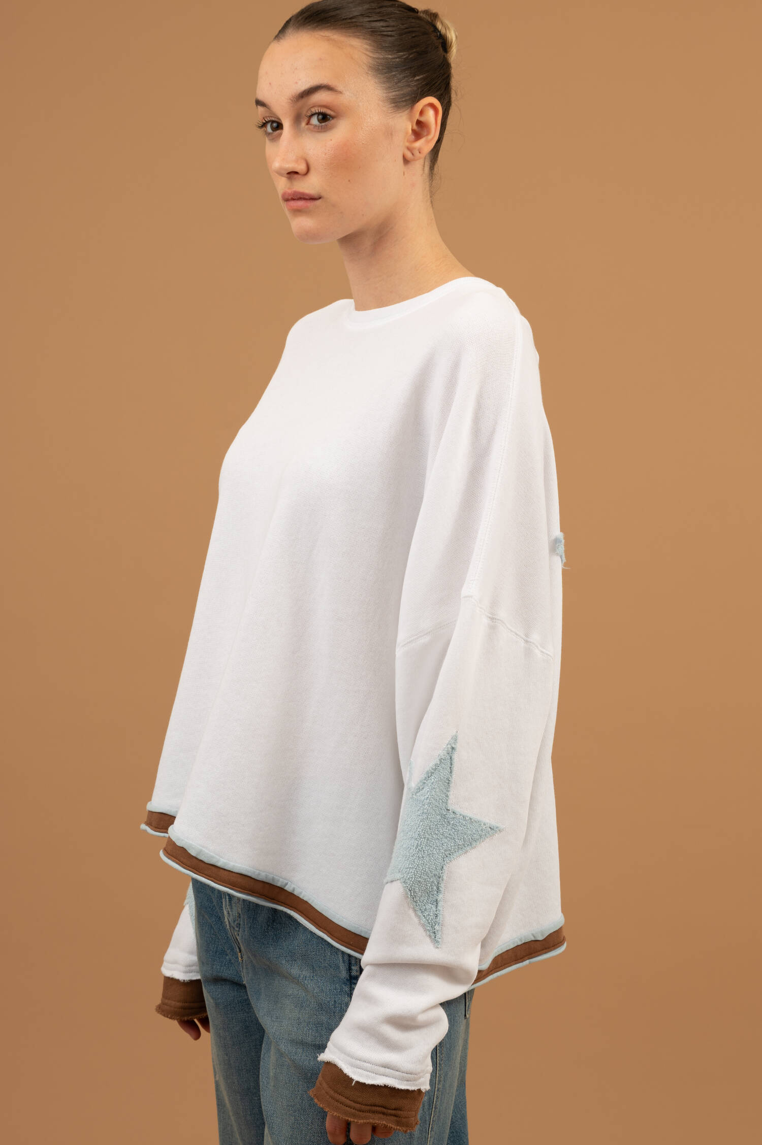 Sweater HOPEWELL in Weiß/Hellblau Sweater HOPEWELL in Weiß/Hellblau