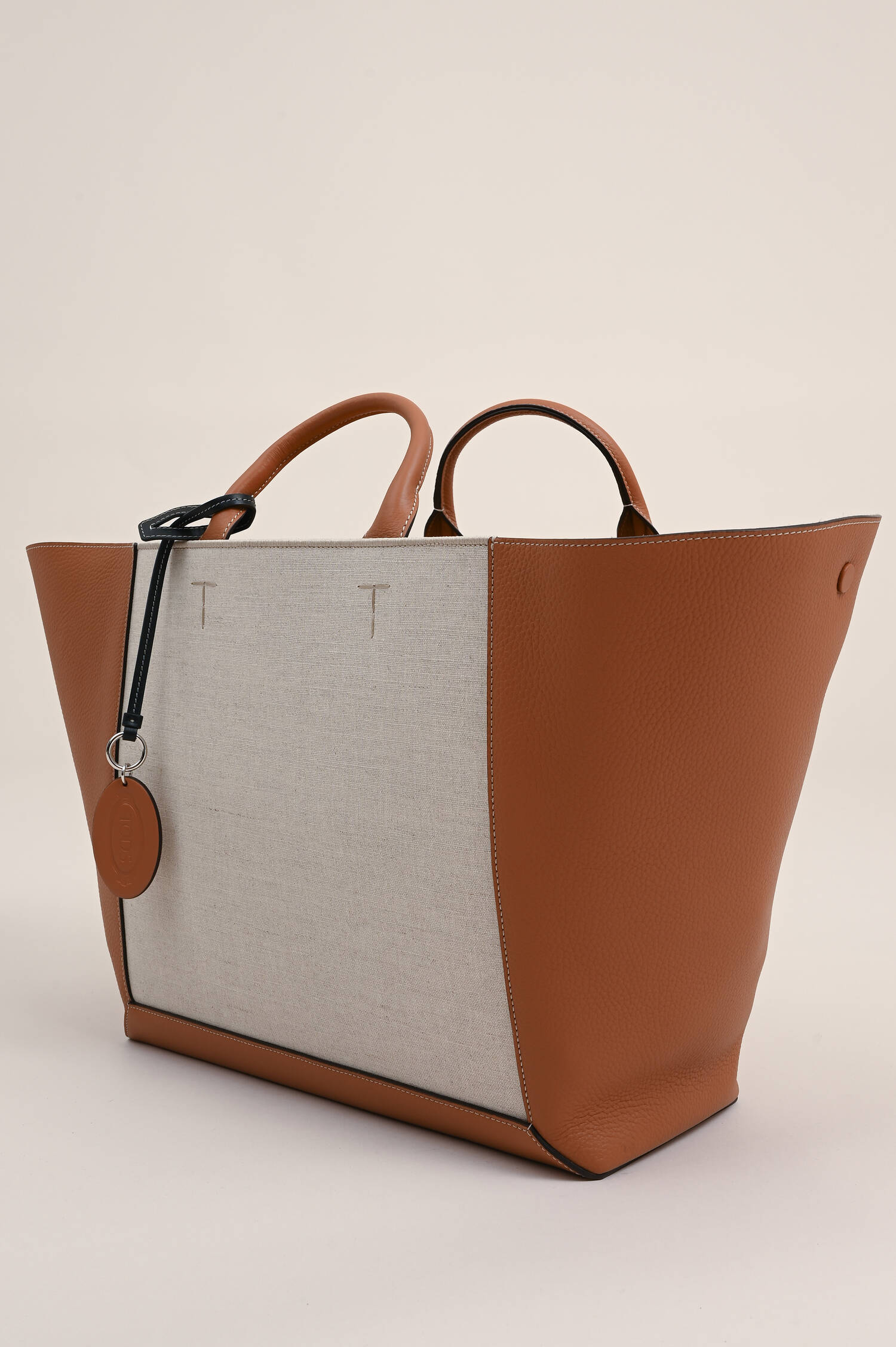 Großer Shopper DOUBLE UP in Beige/Braun