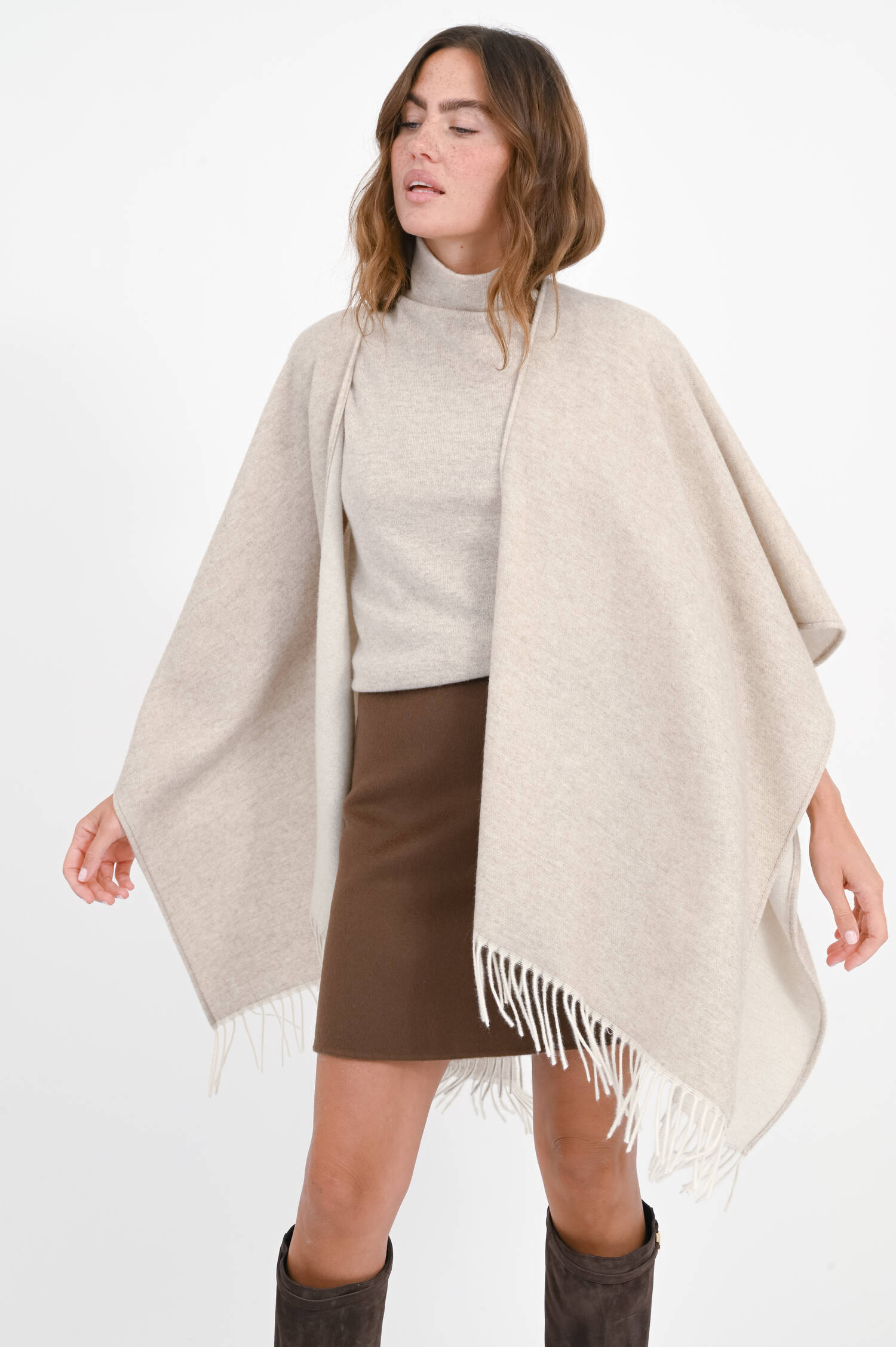 Cashmere-Cape/Poncho in Natur Cashmere-Cape/Poncho in Natur