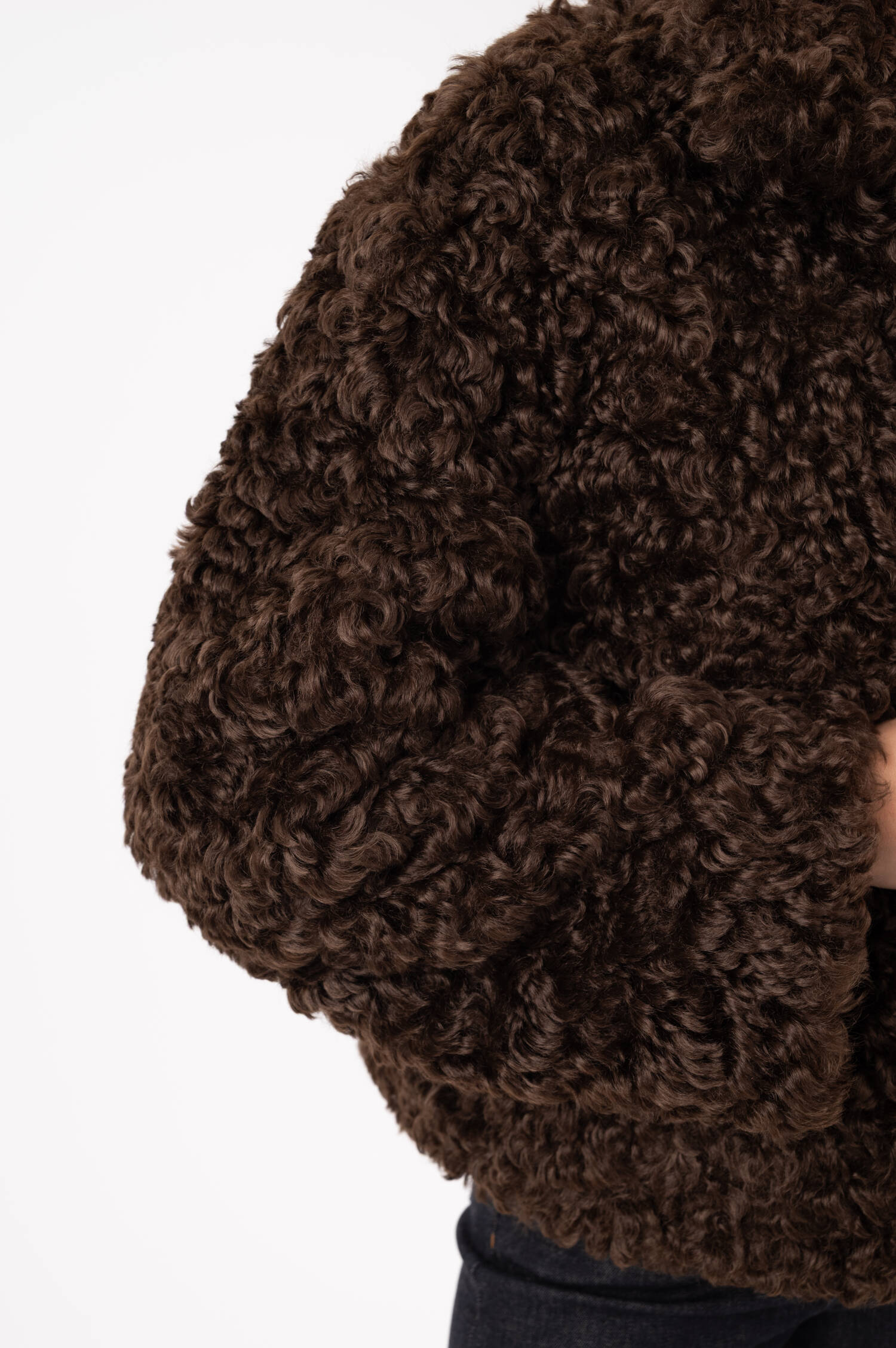 Faux-Fur-Jacke in Braun