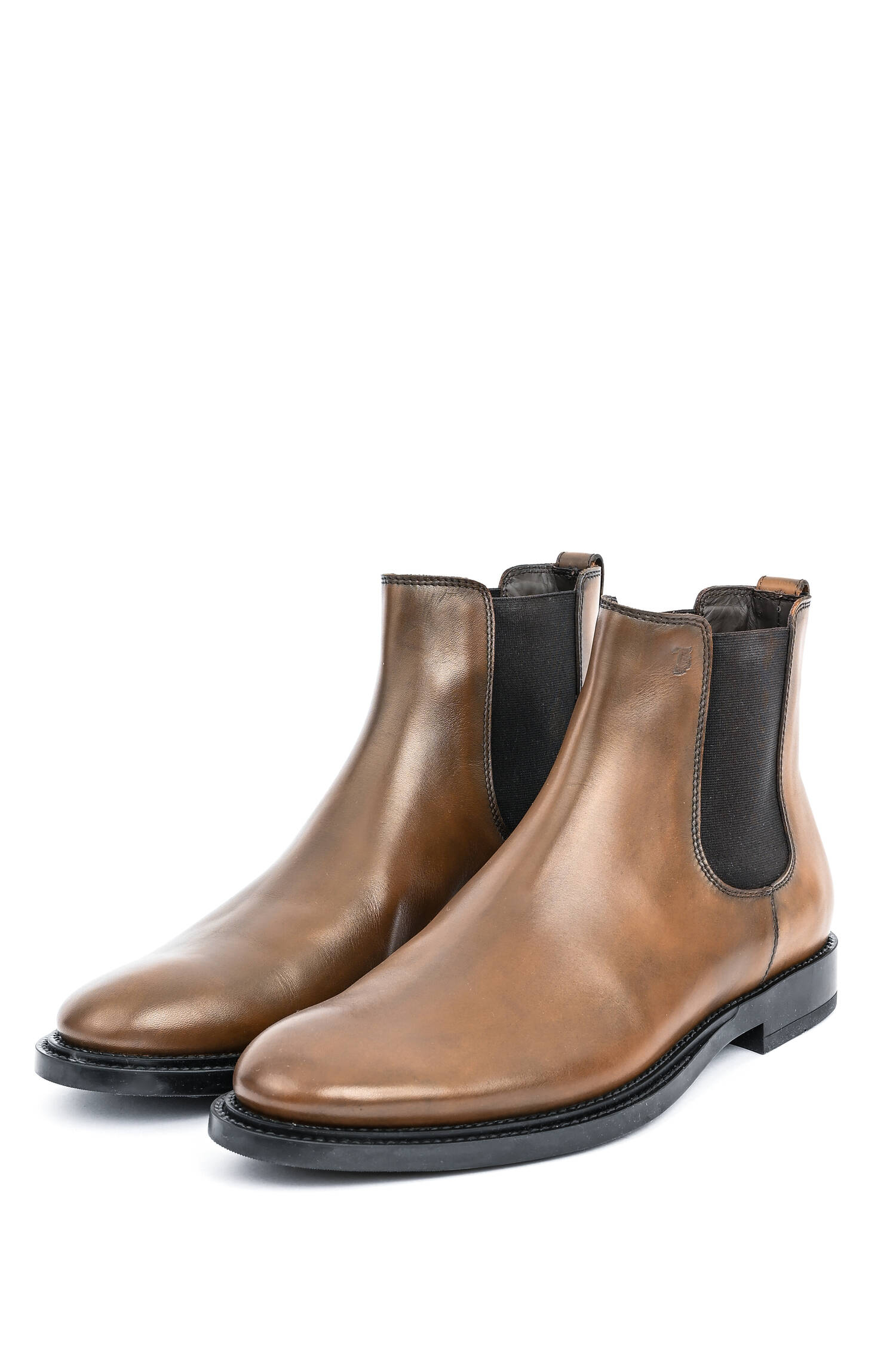 Stiefelette aus Leder in Walnuss