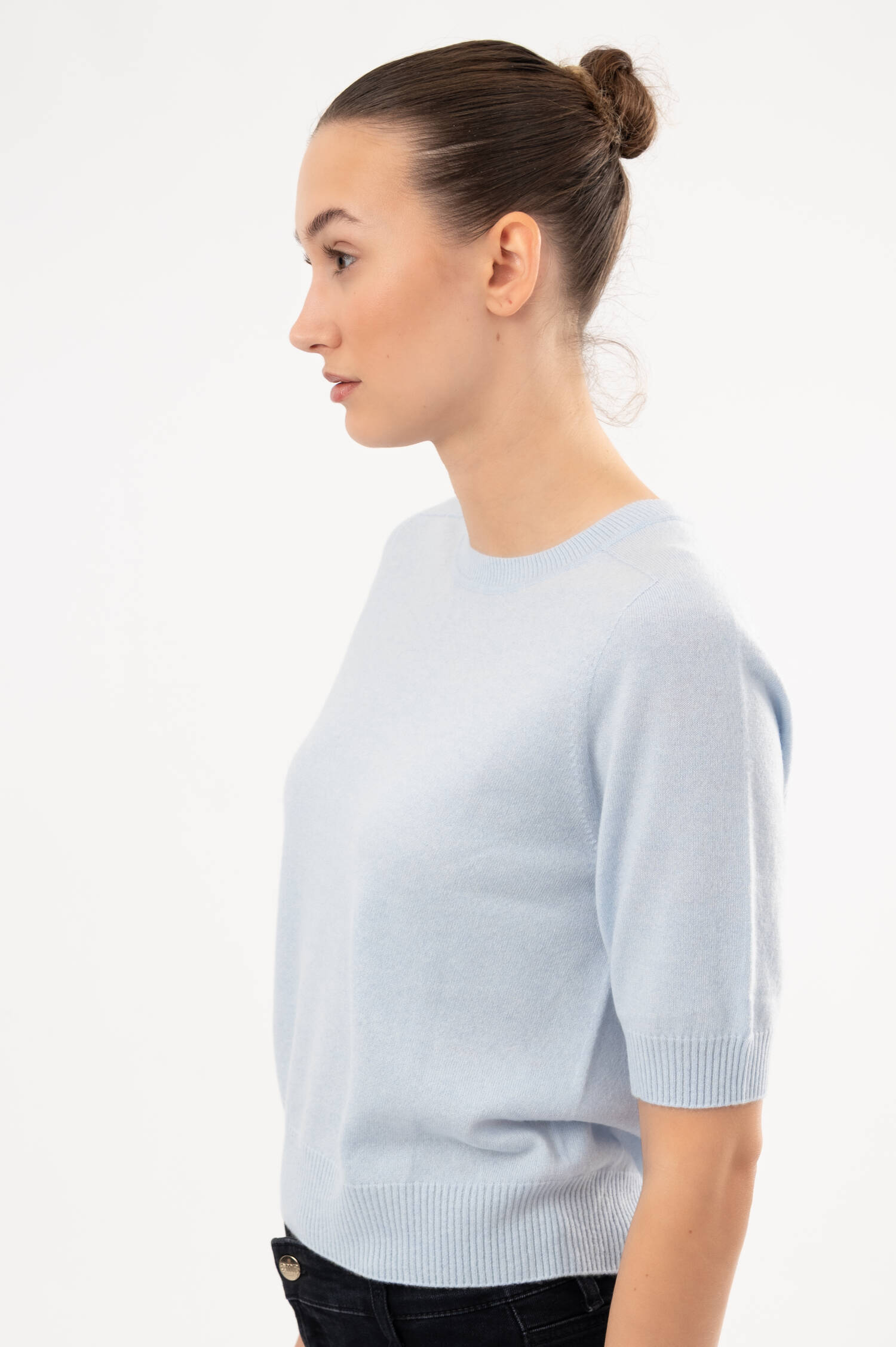 Cashmere-Strickshirt EVIE in Hellblau
