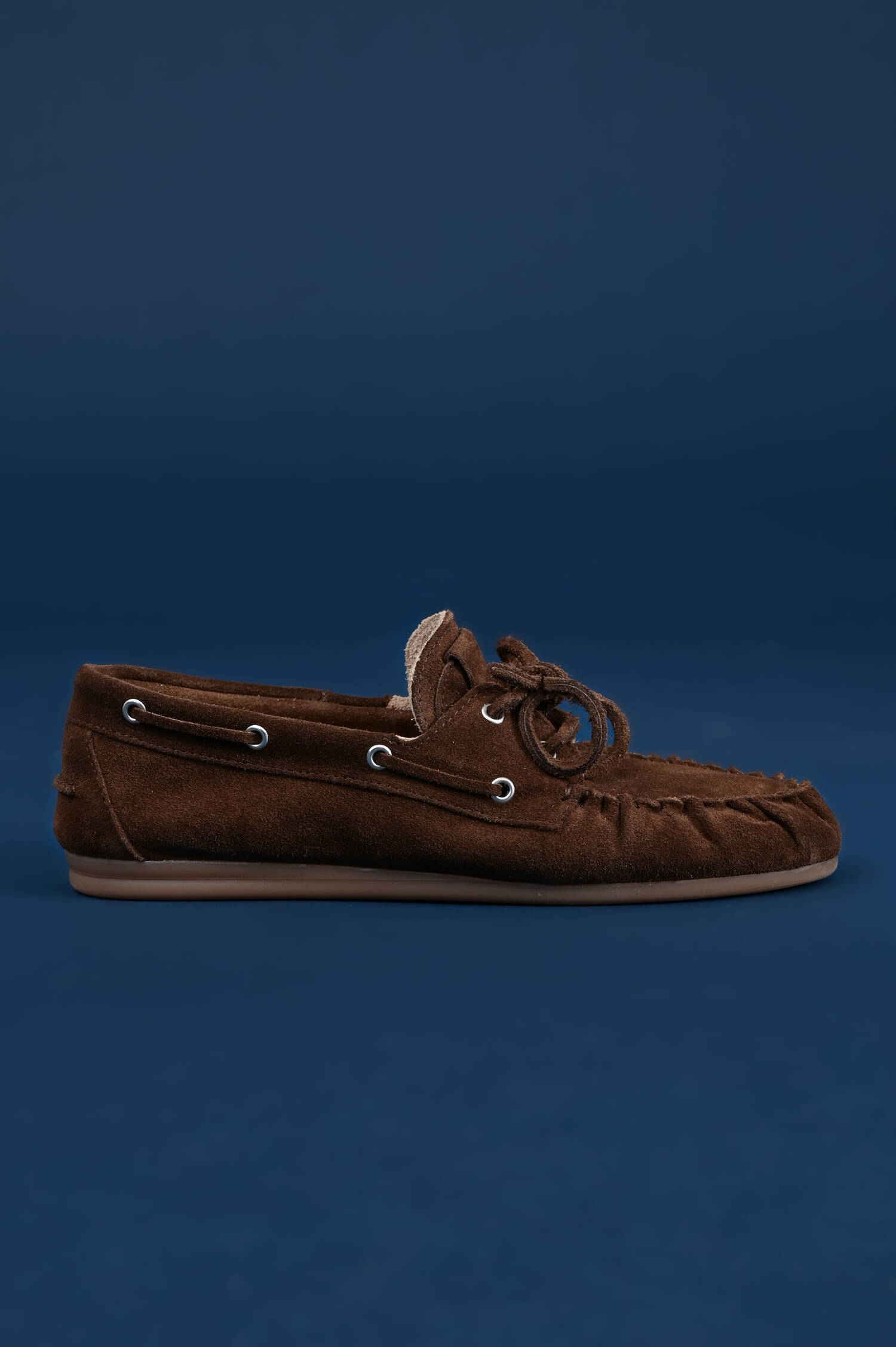 Veloursleder Moccassin Loafer in Braun