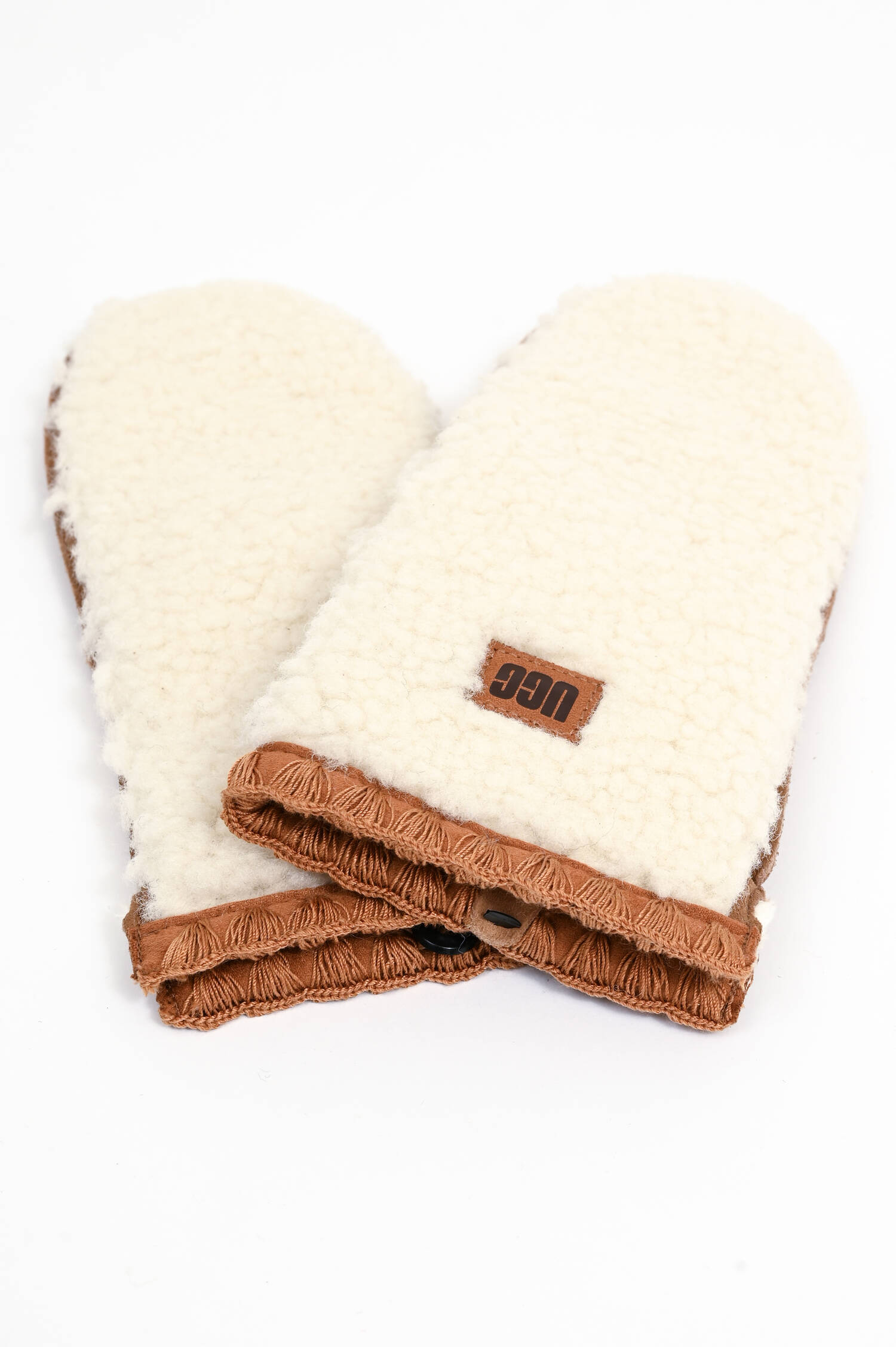 Fäustlinge SCALLOPED in Chestnut/White