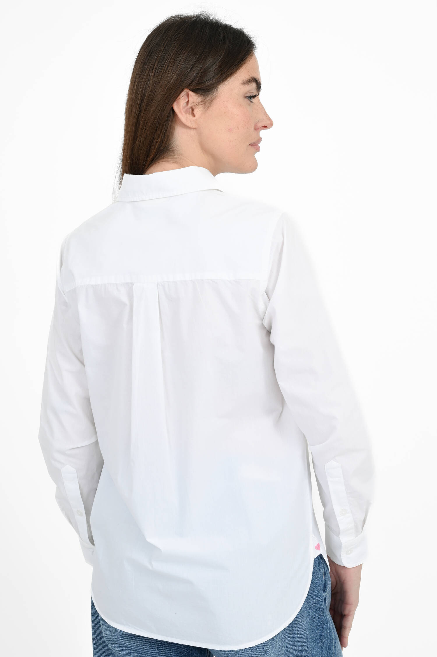 Baumwoll-Bluse mit Seitenschlitzen in Weiß Baumwoll-Bluse mit Seitenschlitzen in Weiß