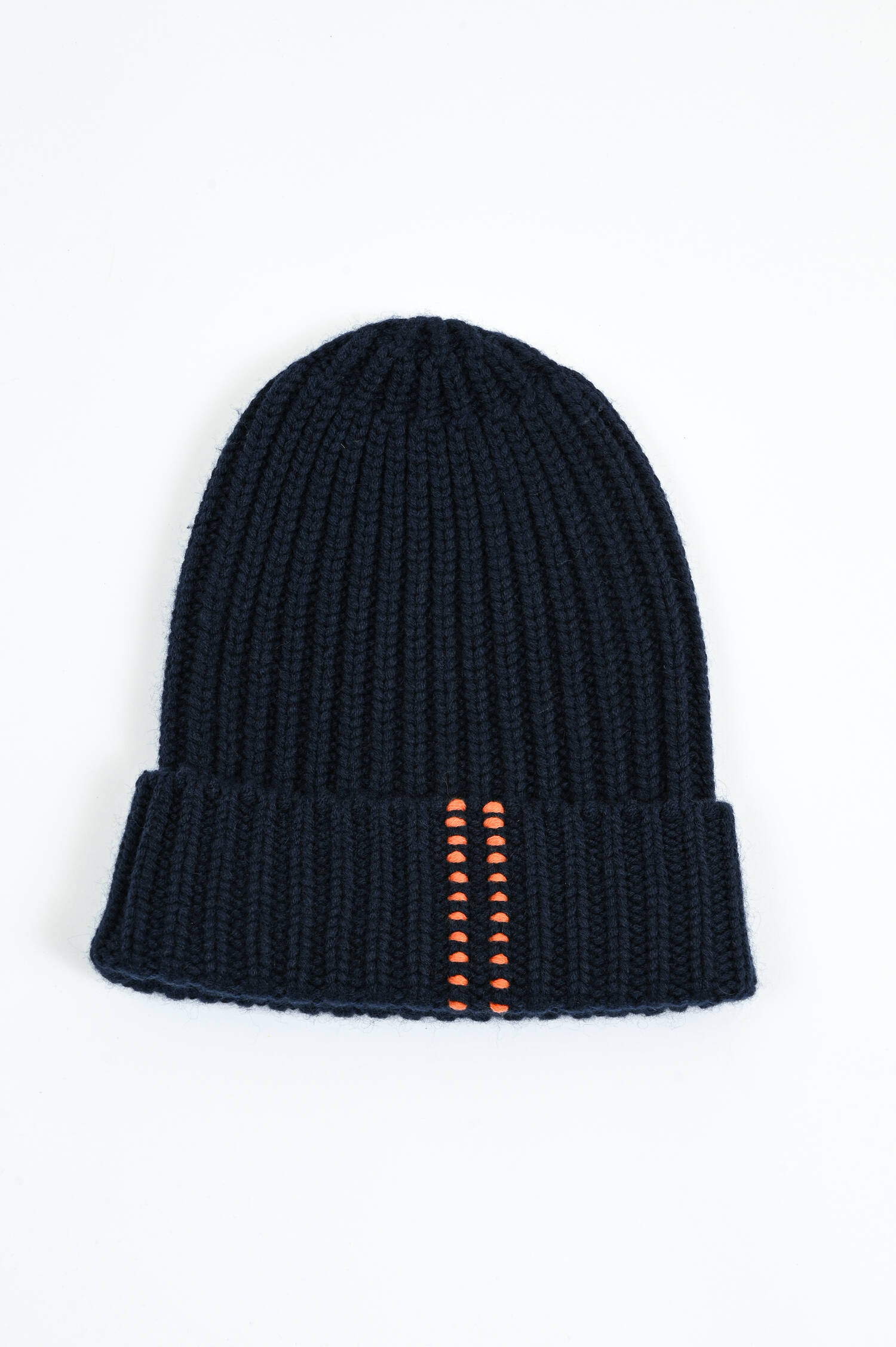 Rippstrick-Mütze in Navy/Orange Rippstrick-Mütze in Navy/Orange
