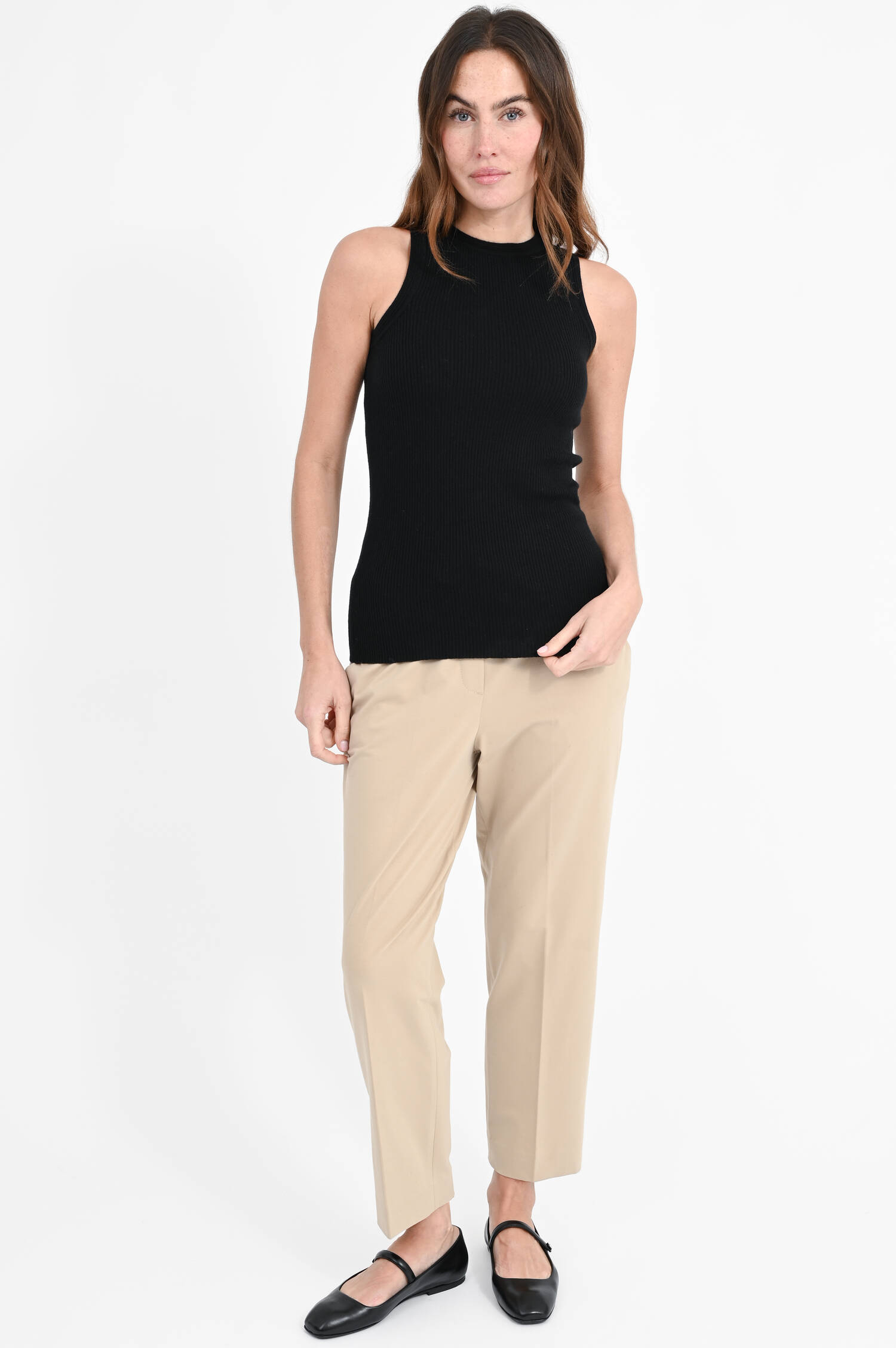 Tanktop AMYA aus Baumwoll-Cashmere-Mix in Black