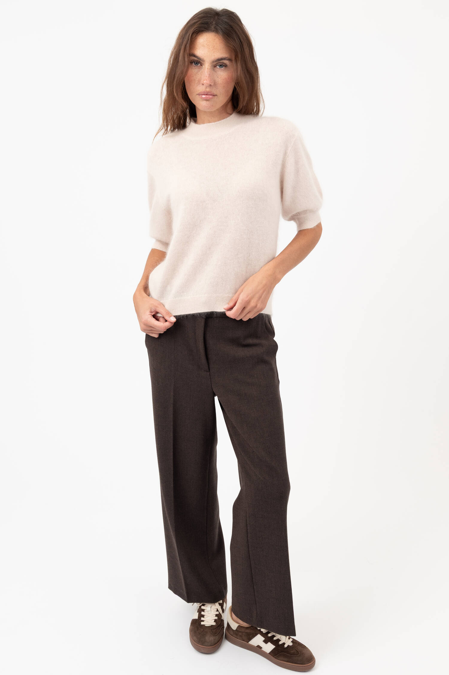 Woll-Cashmere-Pullover in Beige