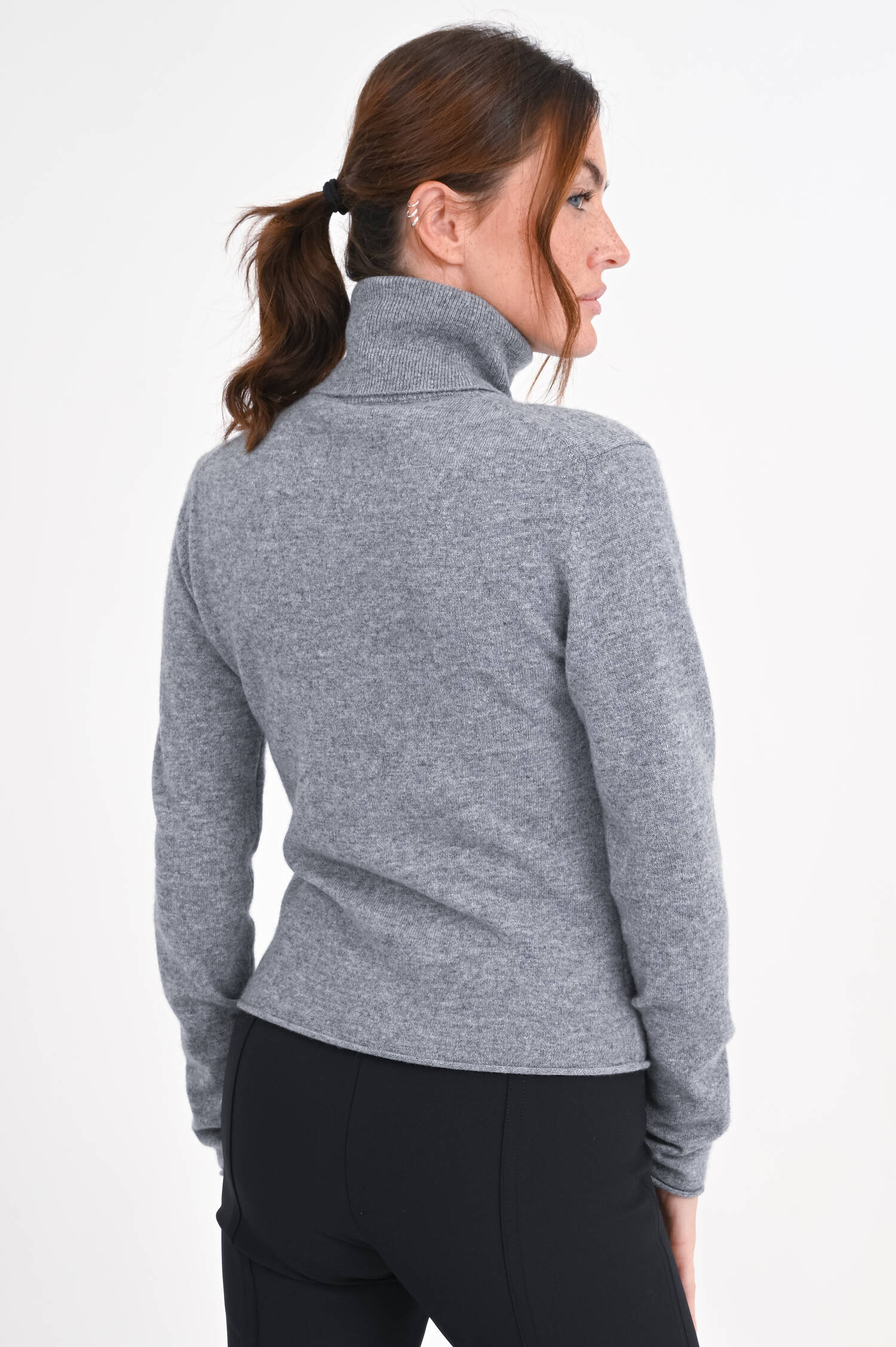 Cashmere-Rollkragenpullover in Grau
