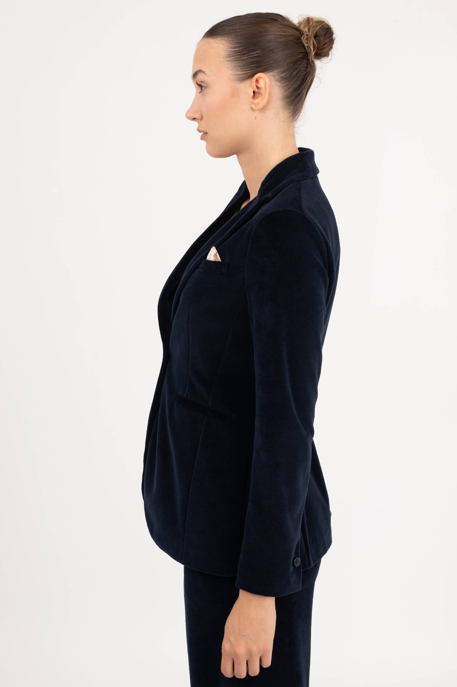 Samtblazer in Navy