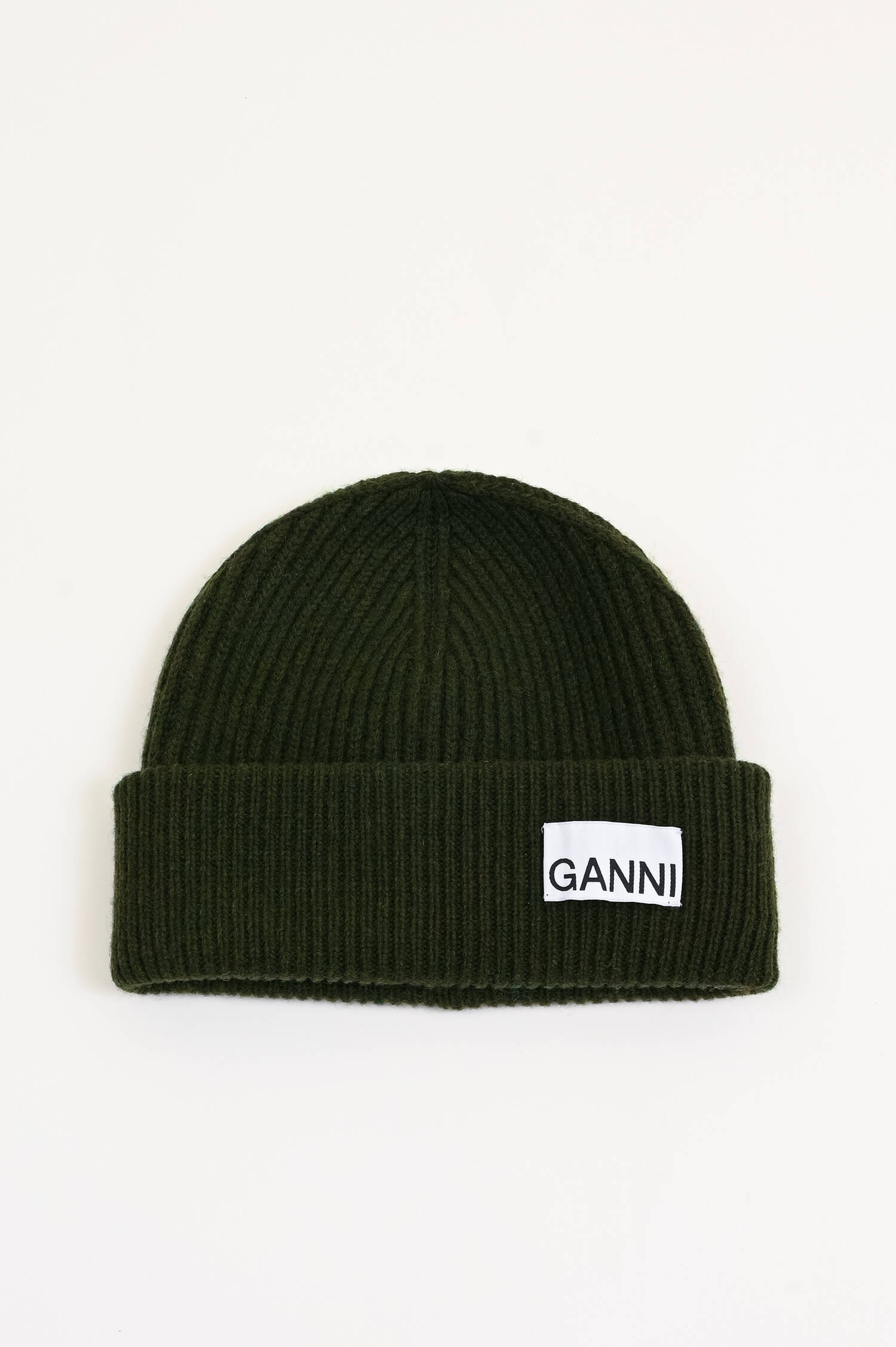 Rippstrick Beanie in Olivgrün