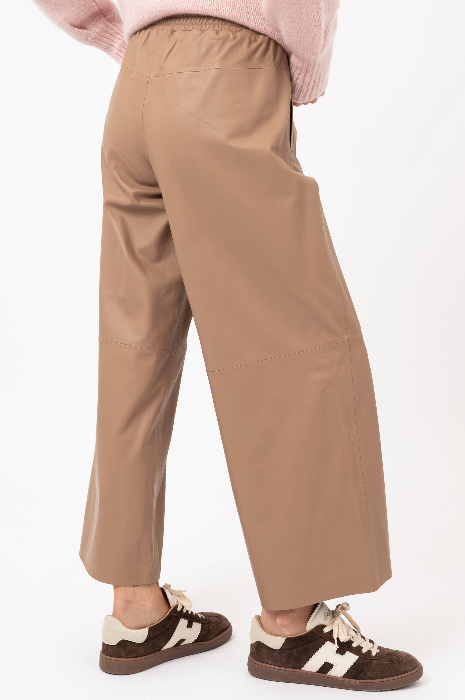 Nappaleder-Schlupfhose in Braun