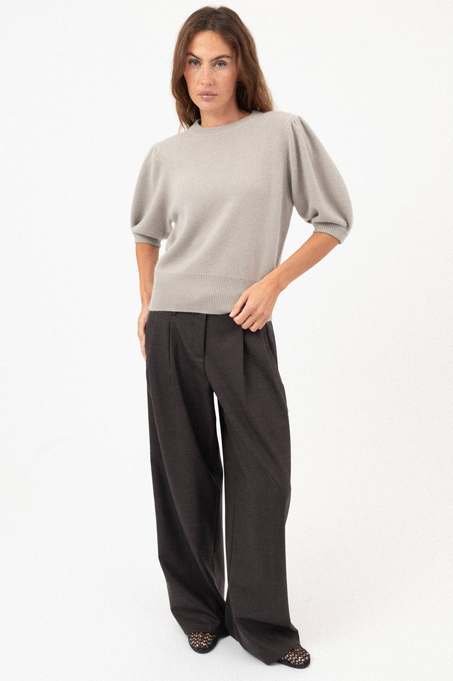 Woll-Cashmere-Pullover MIA in Greige Woll-Cashmere-Pullover MIA in Greige