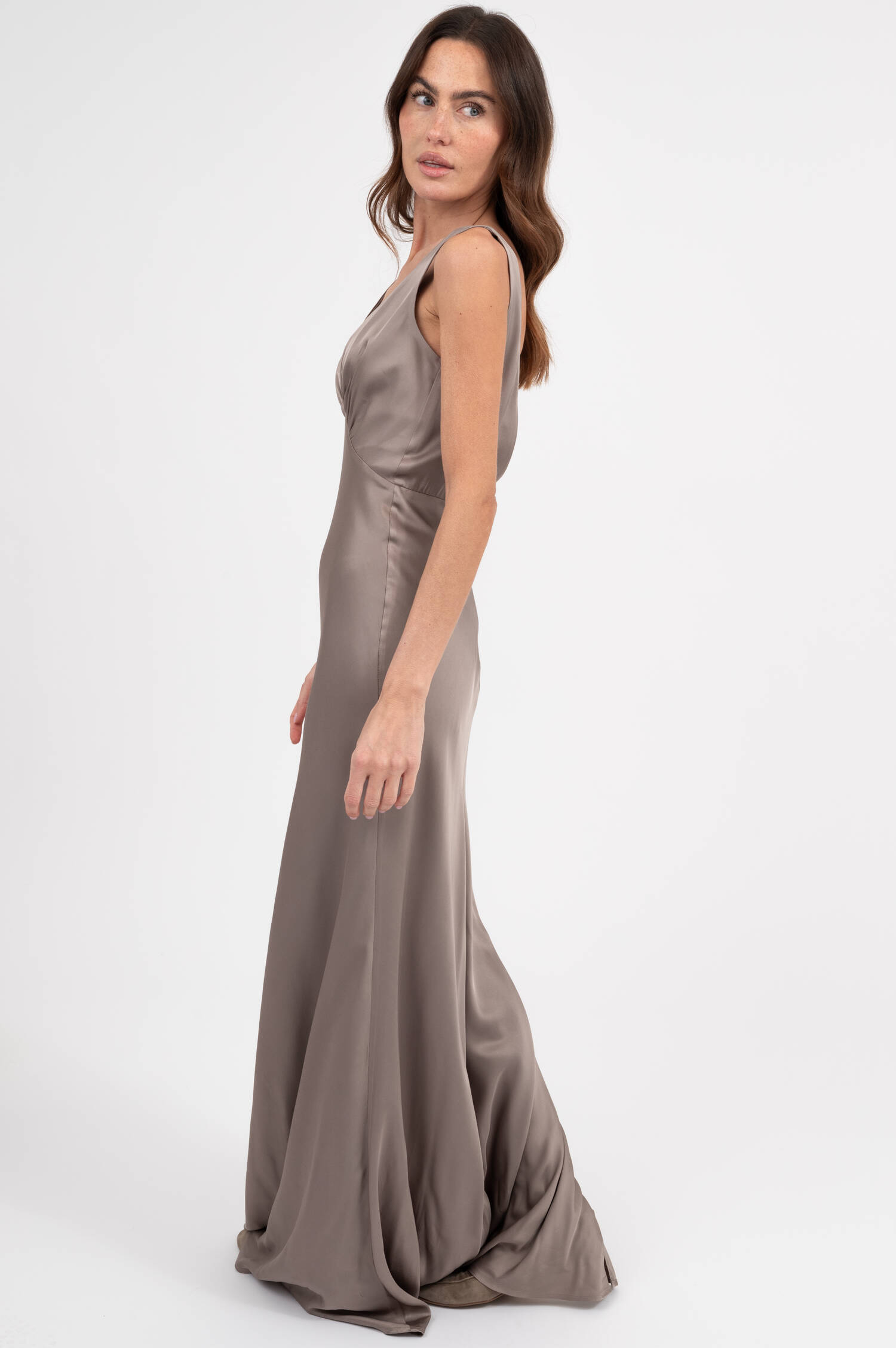 Satinkleid THELMA in Graphitegrau Satinkleid THELMA in Graphitegrau