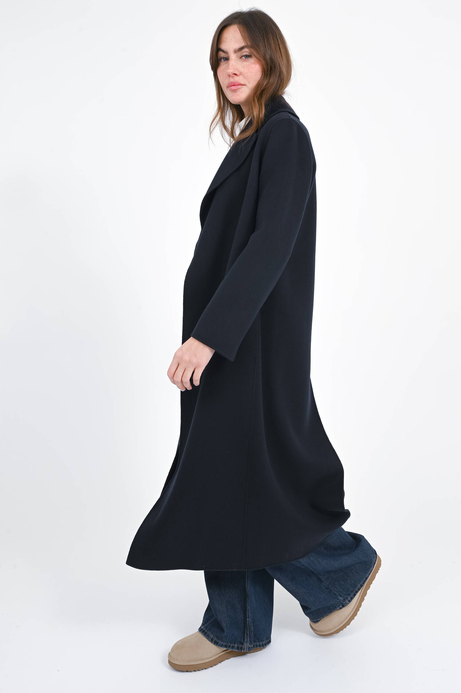 Maxi-Wollmantel POLDO in Nachtblau Maxi-Wollmantel POLDO in Nachtblau