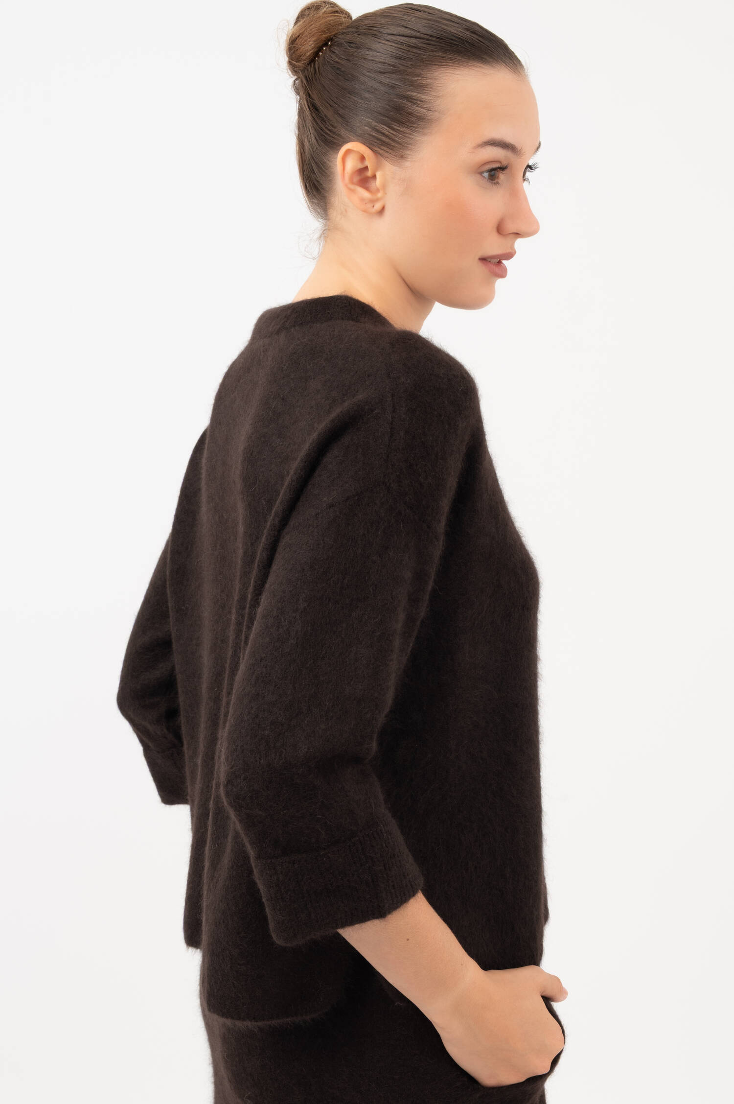 Hairy Cashmere Cardigan in Braun Hairy Cashmere Cardigan in Braun