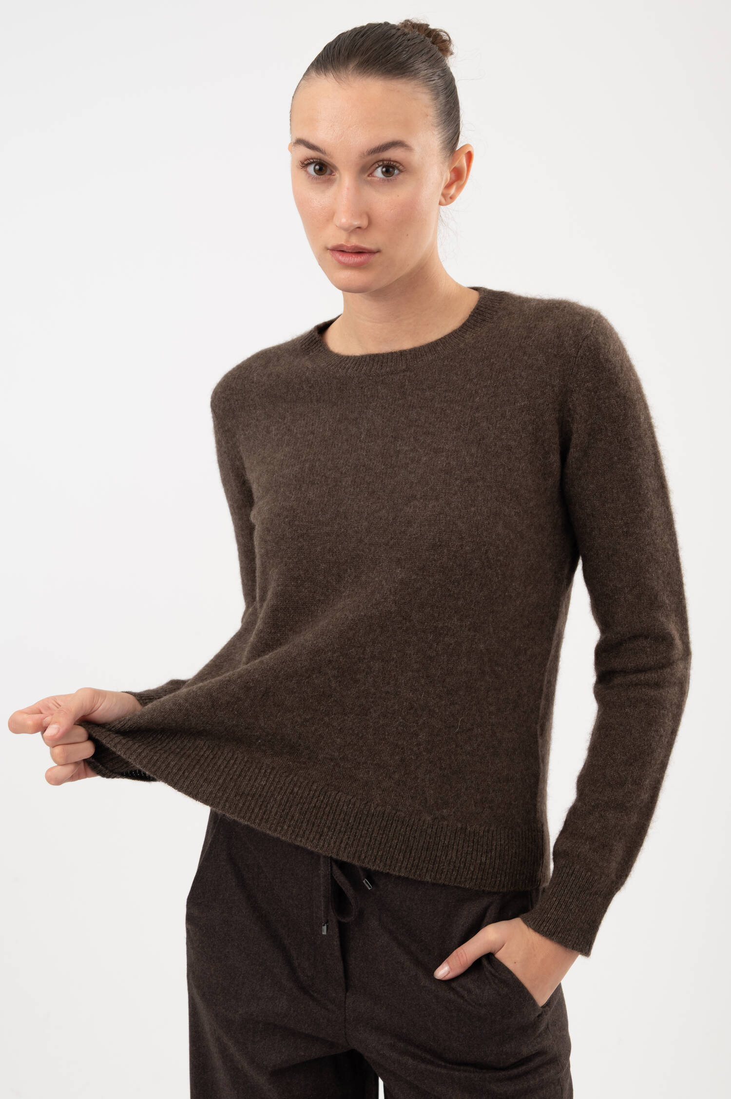 Yak-Pullover in Braun