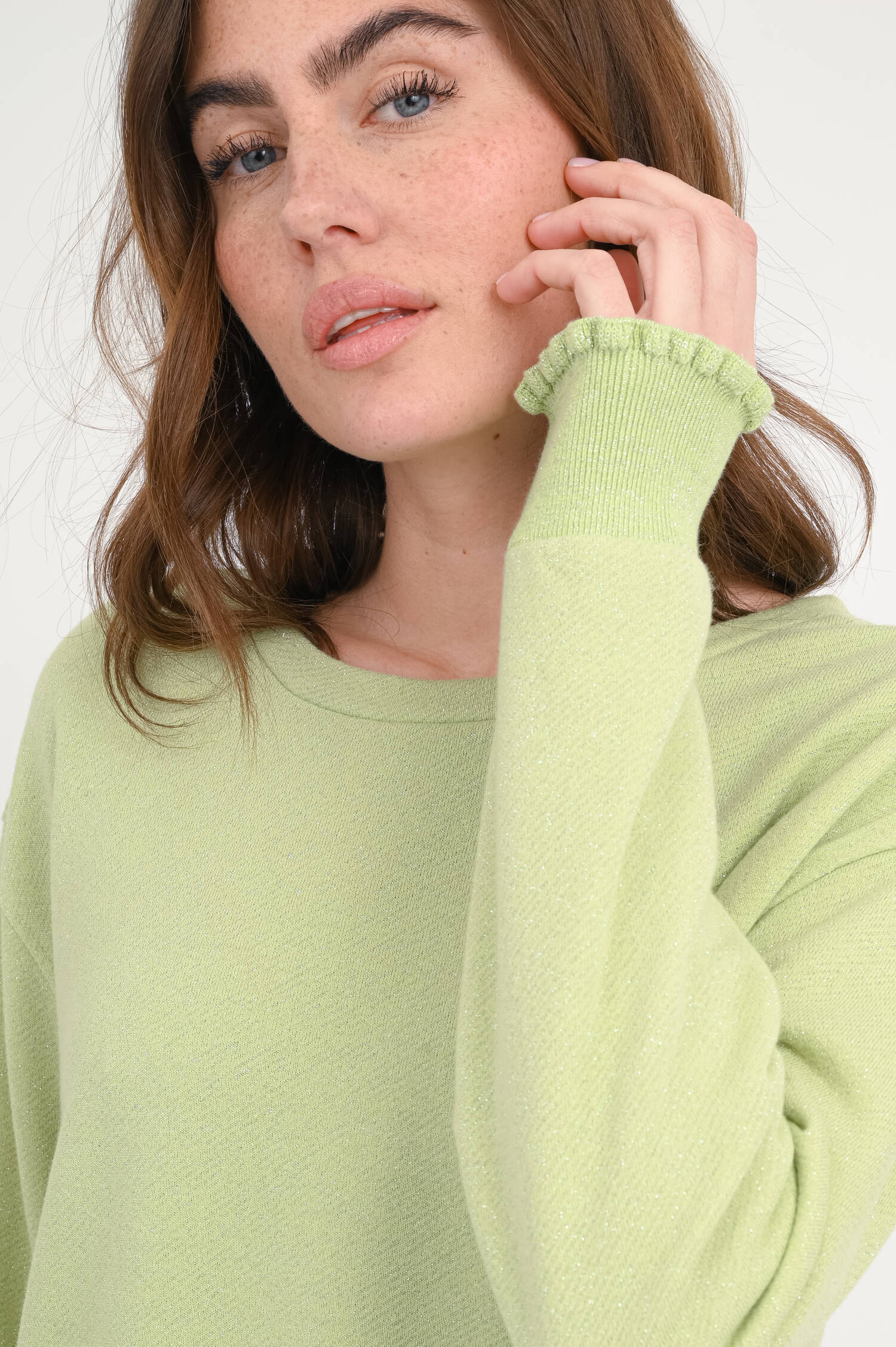 Glitzer-Sweatshirt ROSE in Grün