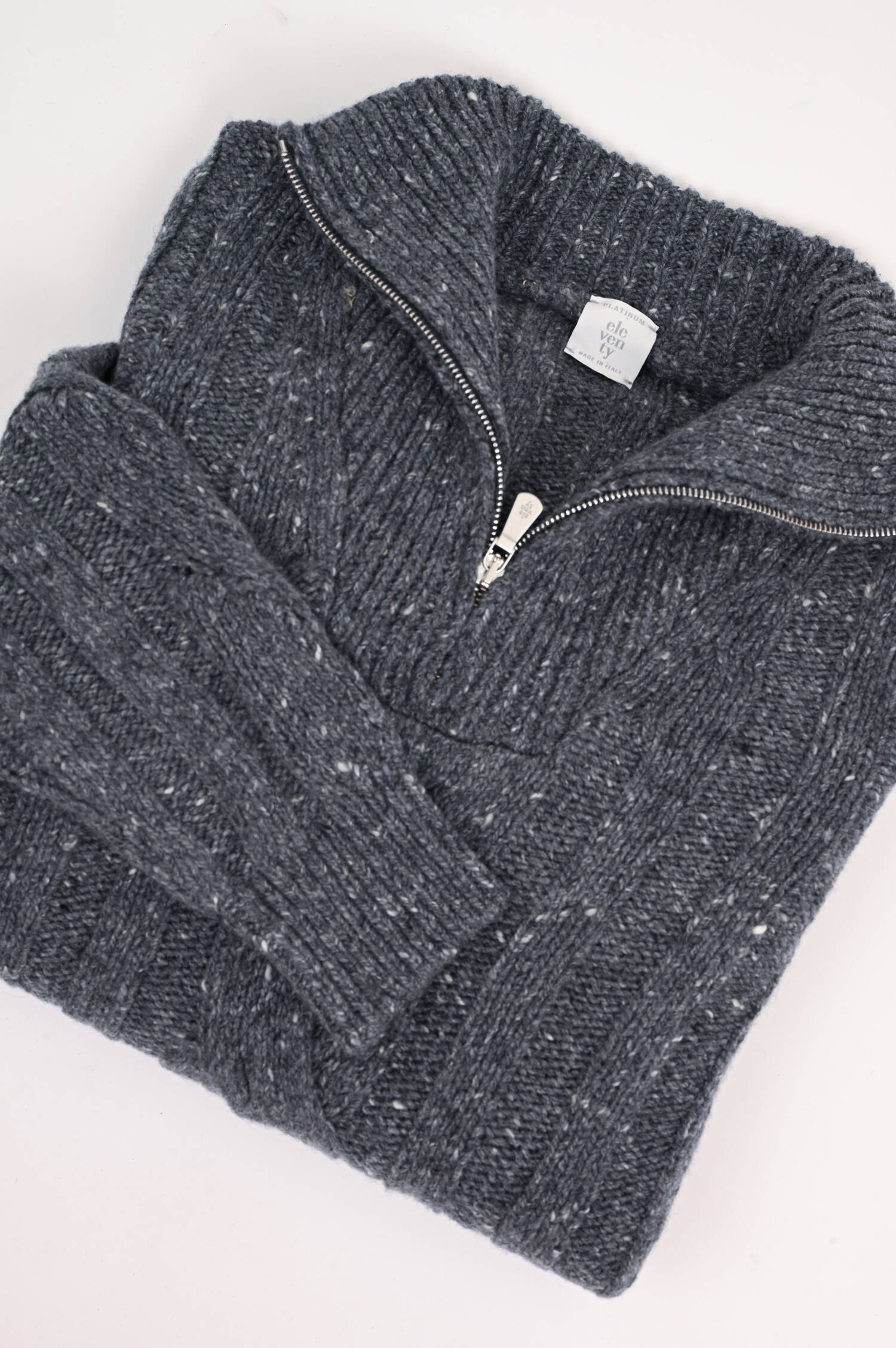 Cashmere-Mix Pullover in Grau-Melange
