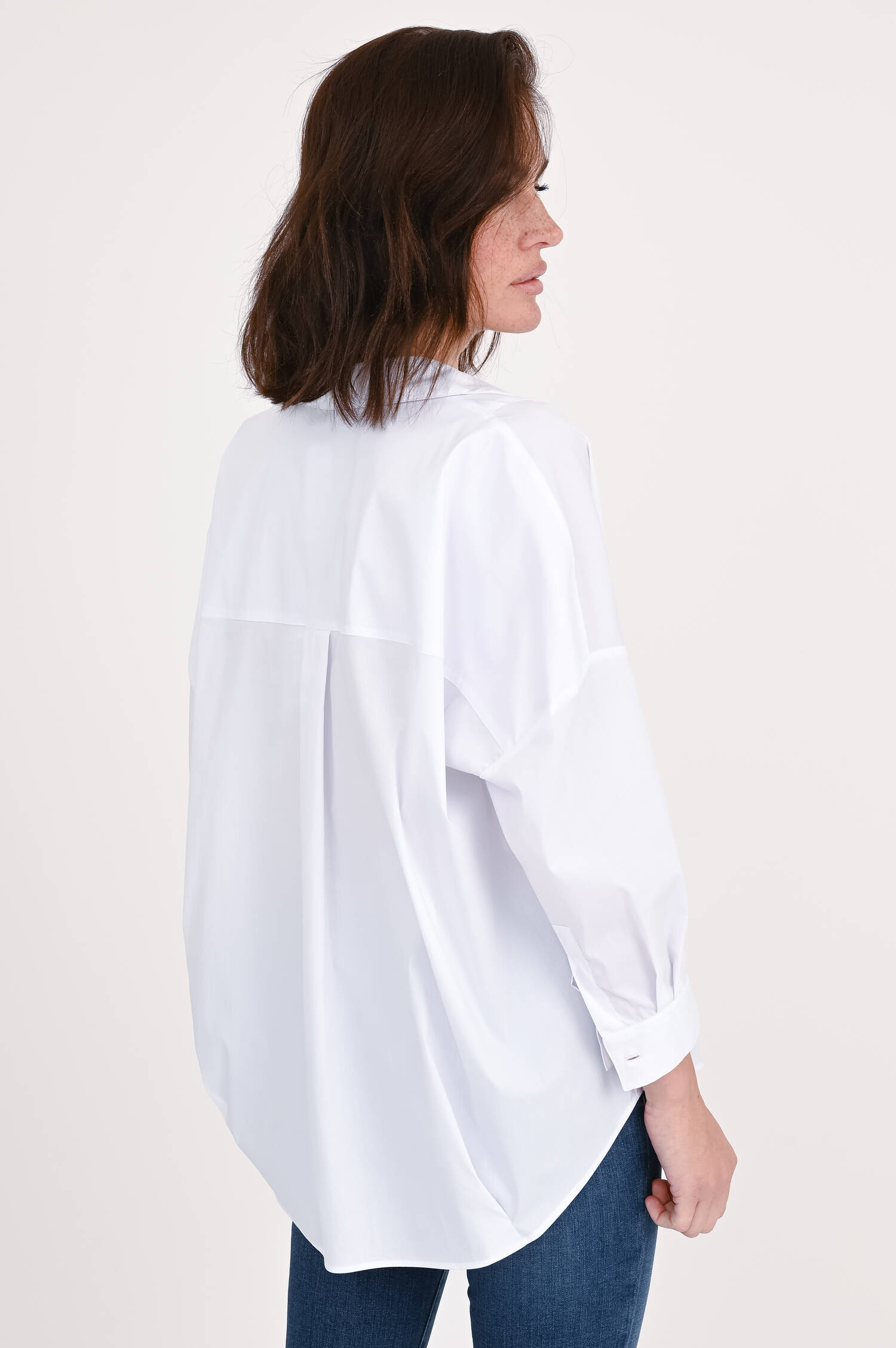 Bluse BIA mit Tunika-Ausschnitt in Weiß