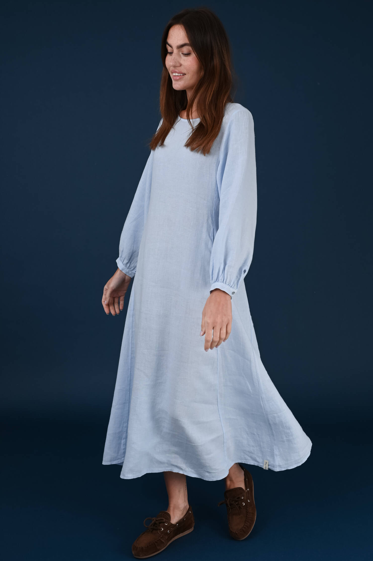 Leinenkleid in Riverblau Leinenkleid in Riverblau