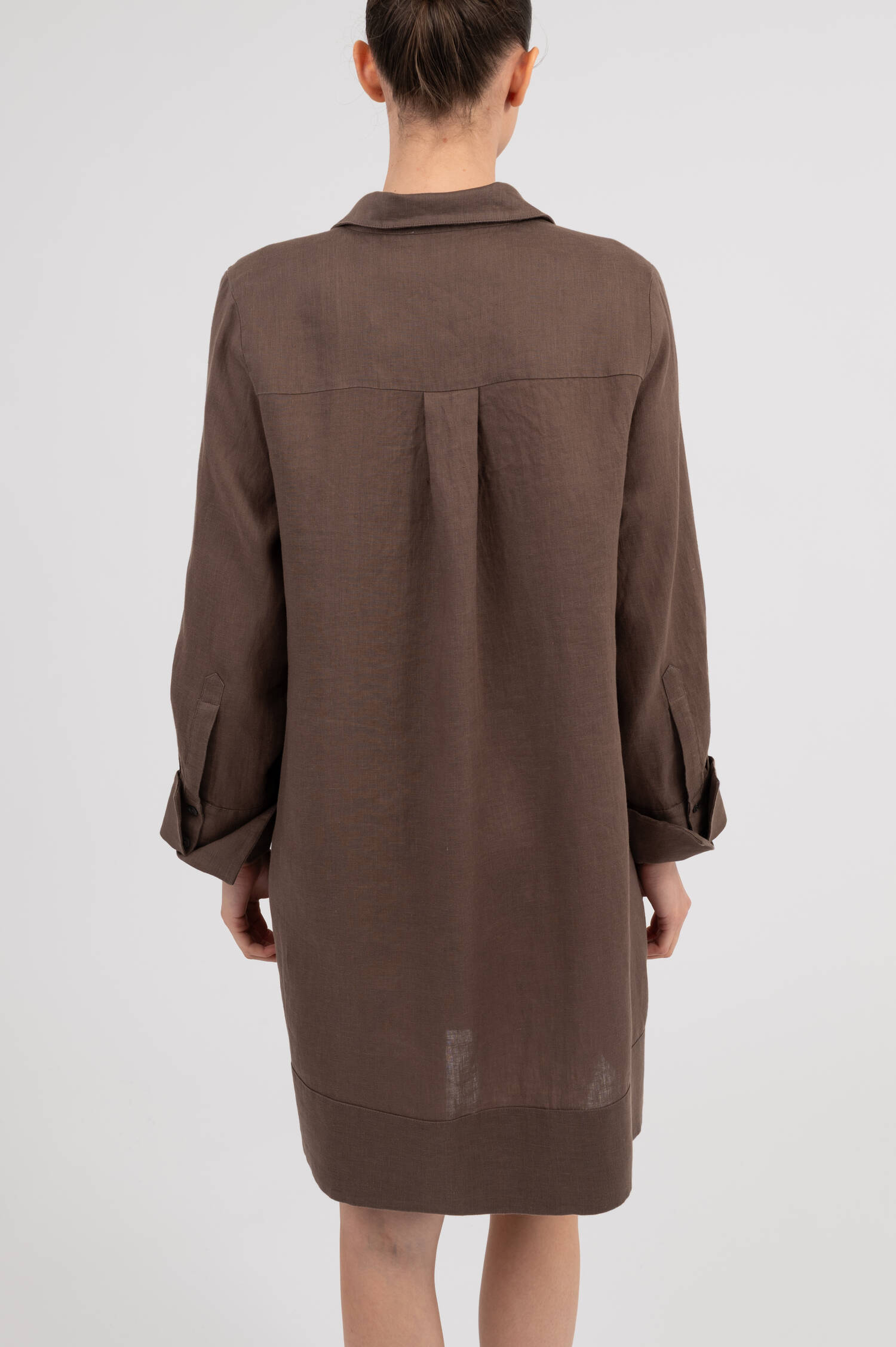 Hemdblusenkleid in Mudbraun