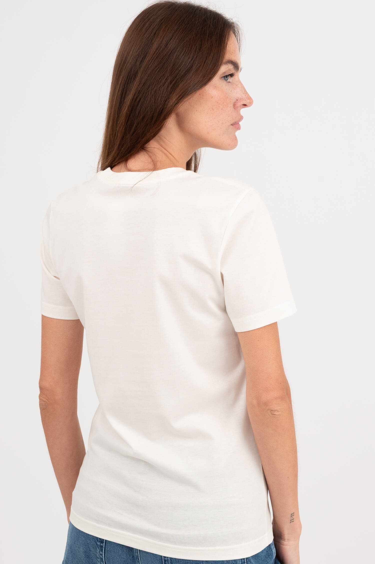 T-Shirt mit Stick in Weiß
