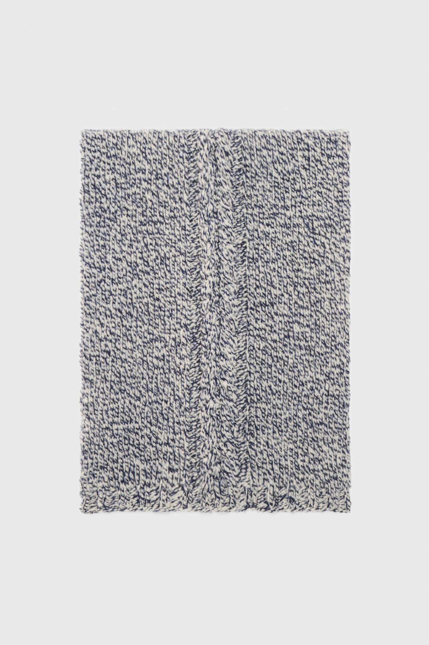 Zopfstrick Schal in Navy/Grau