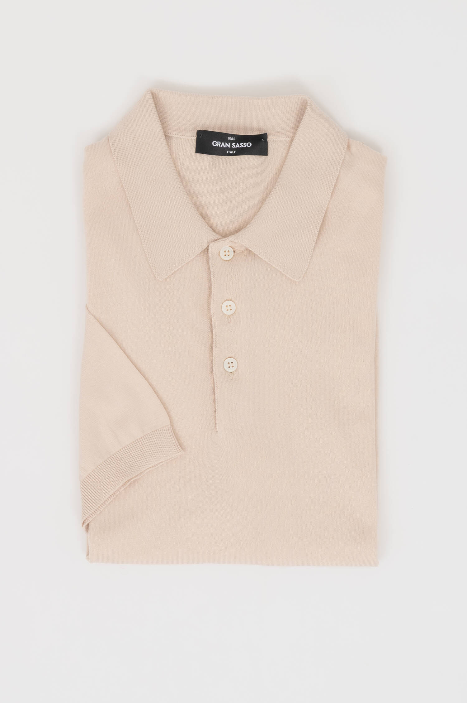 Feinstrick Polo in Beige