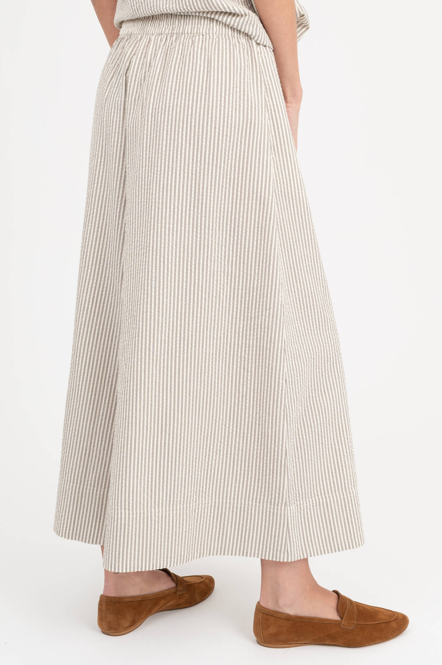 Extra weite Culotte Hose in Ecru/Khaki Extra weite Culotte Hose in Ecru/Khaki