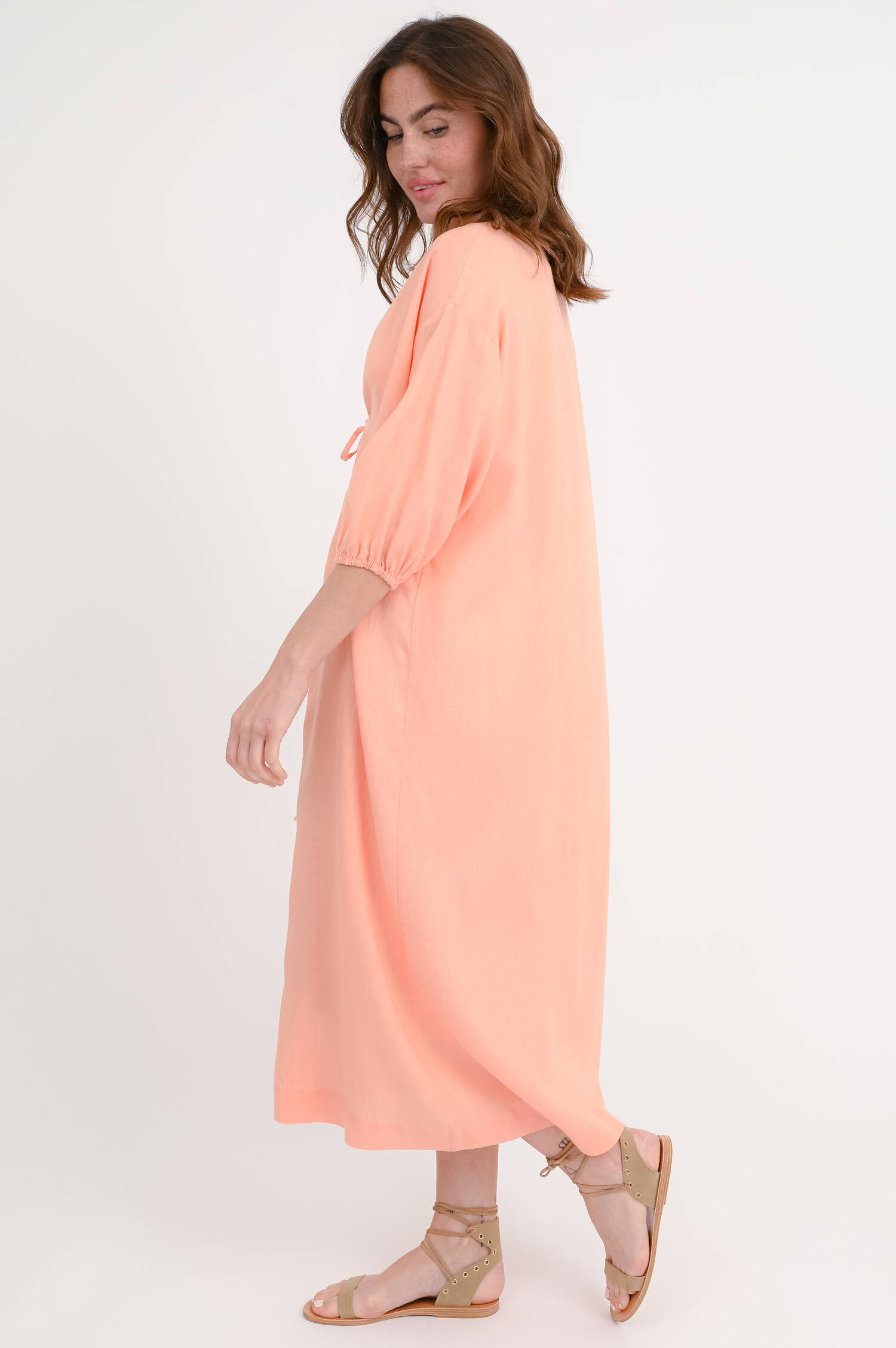 Leinenmantel FILL in Papaya