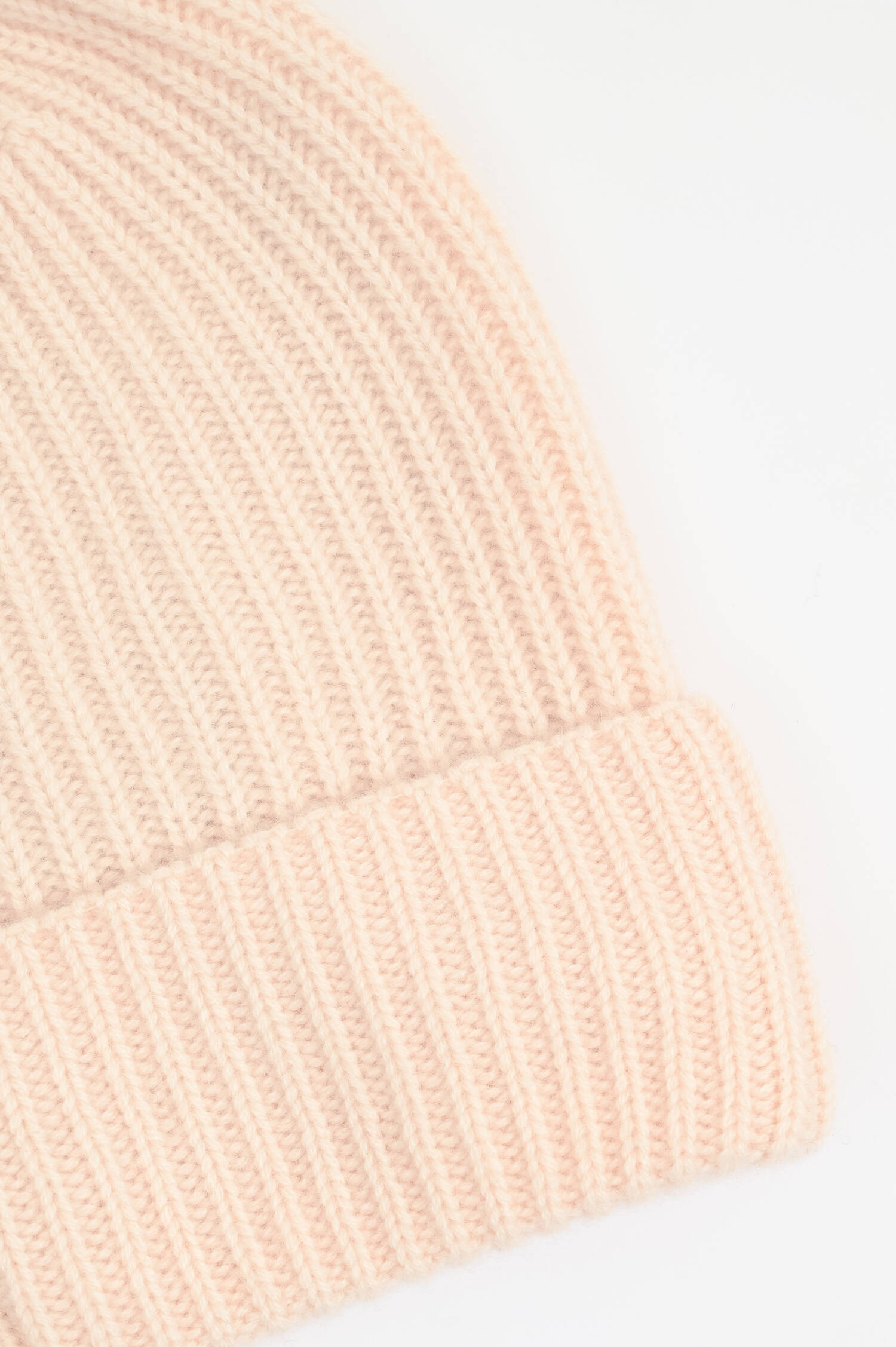 Kaschmir Rippstrick-Mütze in Rosa Pearl