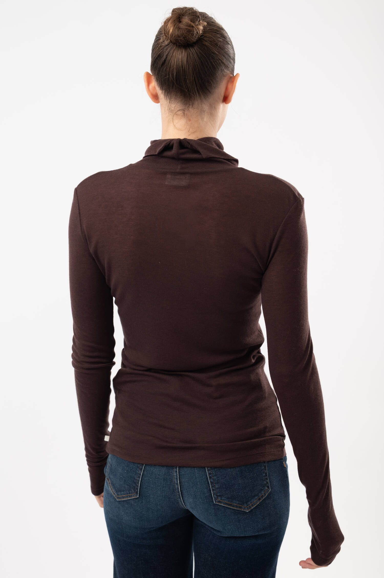 Langarm-Rollkragenshirt in Braun Langarm-Rollkragenshirt in Braun