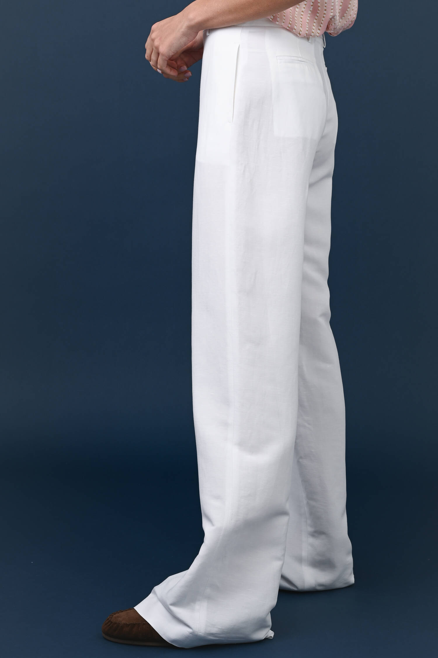 Wide-Leg Hose in Weiß