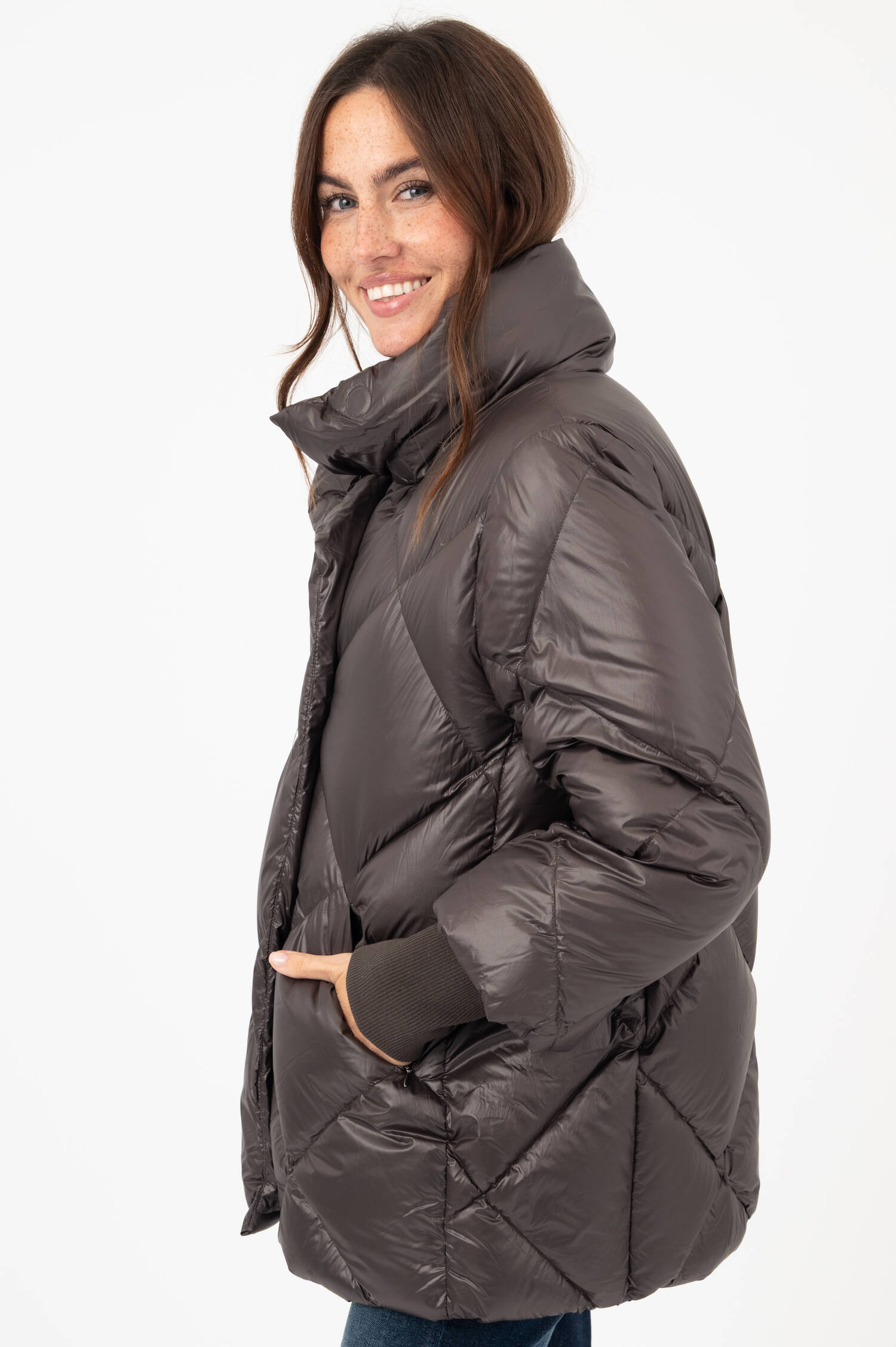 Daunensteppjacke HELENA in Braun