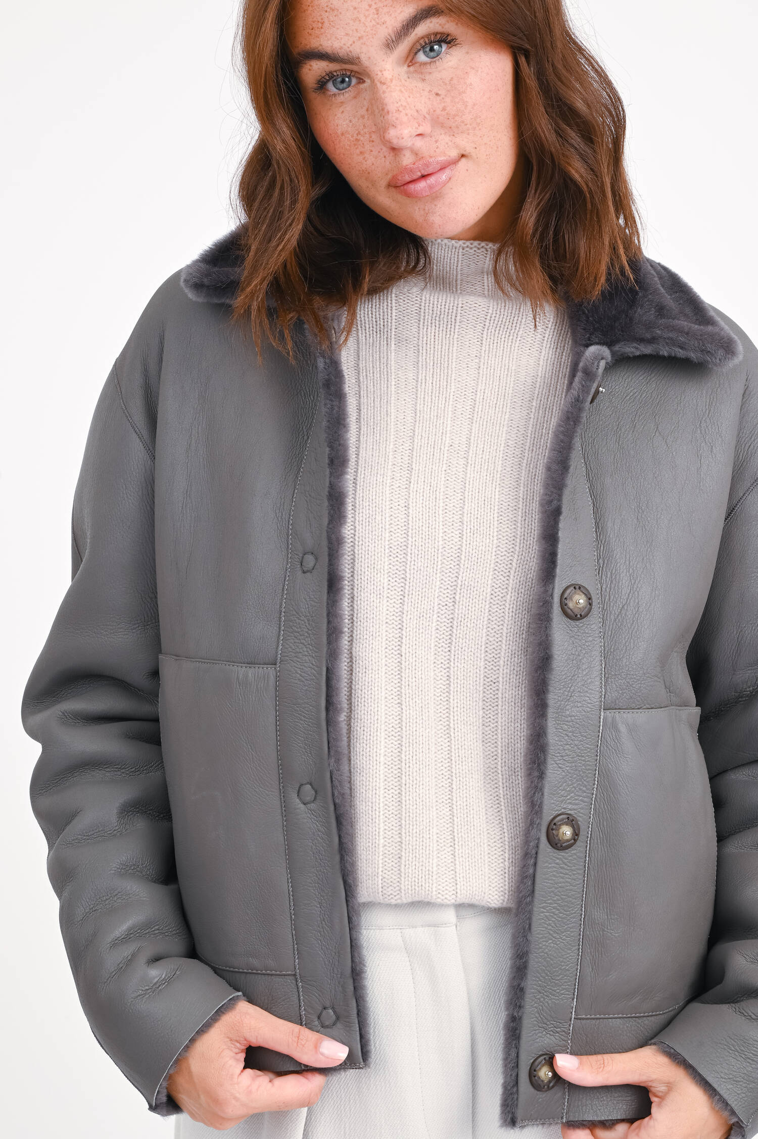 Wendejacke MARAIS ASTRAKAN in Grau