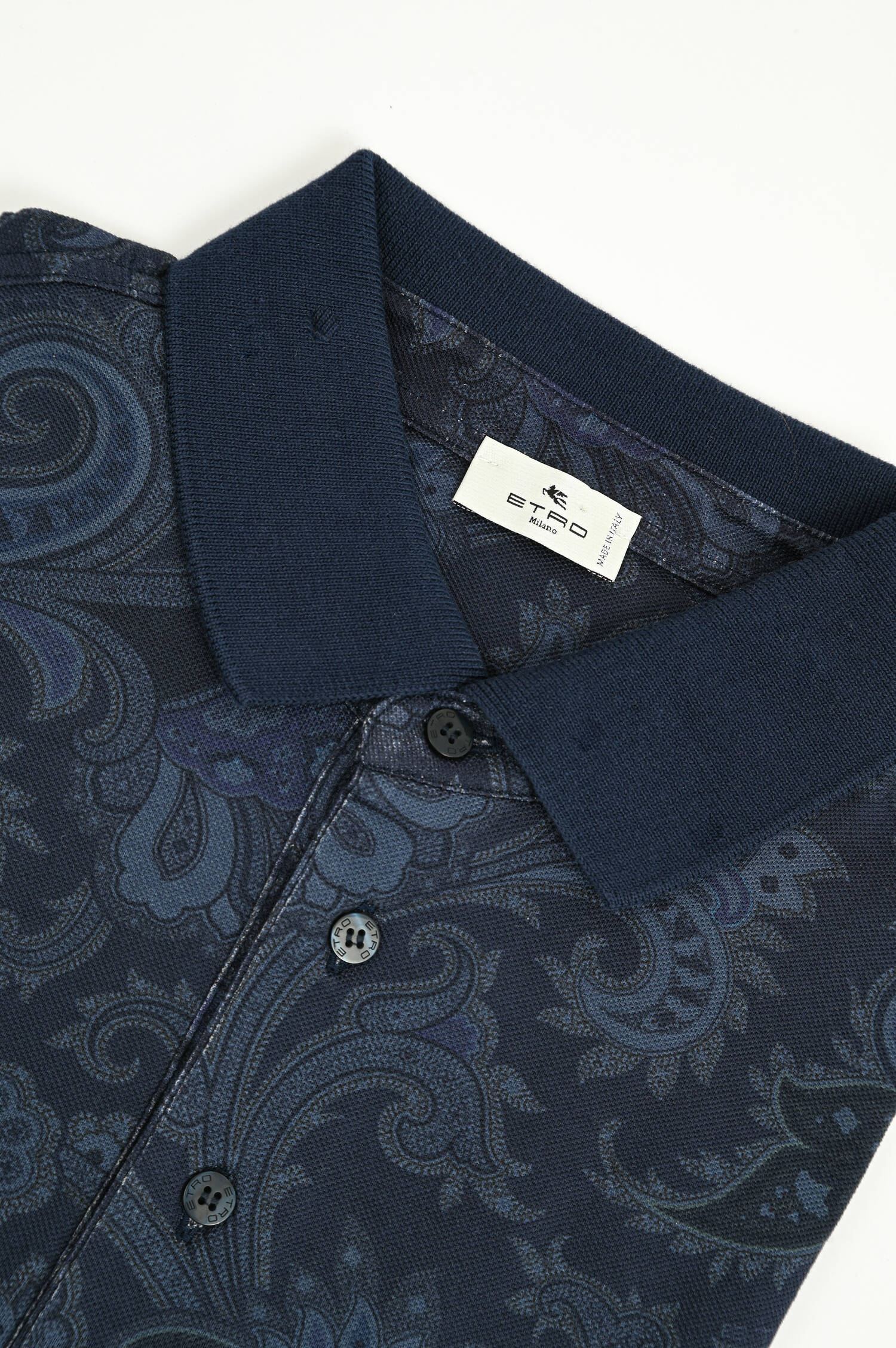 Polo-Shirt in Navy mit Paisley-Muster Polo-Shirt in Navy mit Paisley-Muster