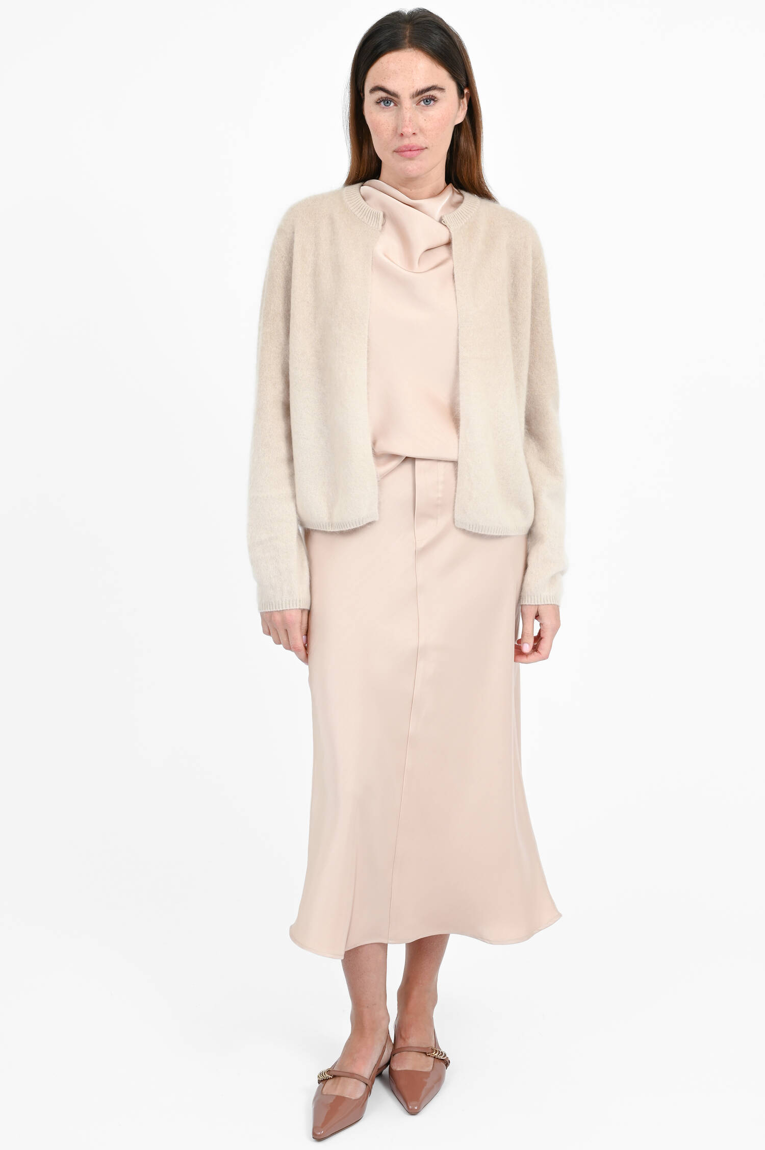 Strickweste aus Cashmere-Woll-Mix in Beige Strickweste aus Cashmere-Woll-Mix in Beige