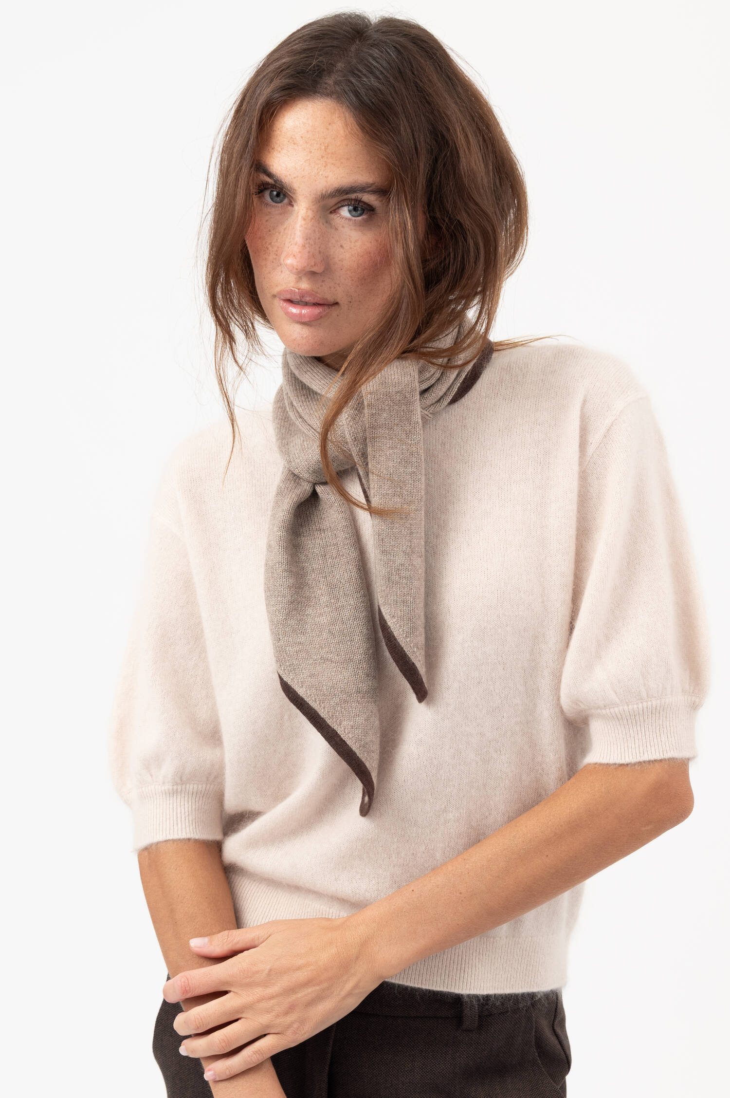Woll-Mix-Schal SOPHIE in Taupe/Braun Woll-Mix-Schal SOPHIE in Taupe/Braun