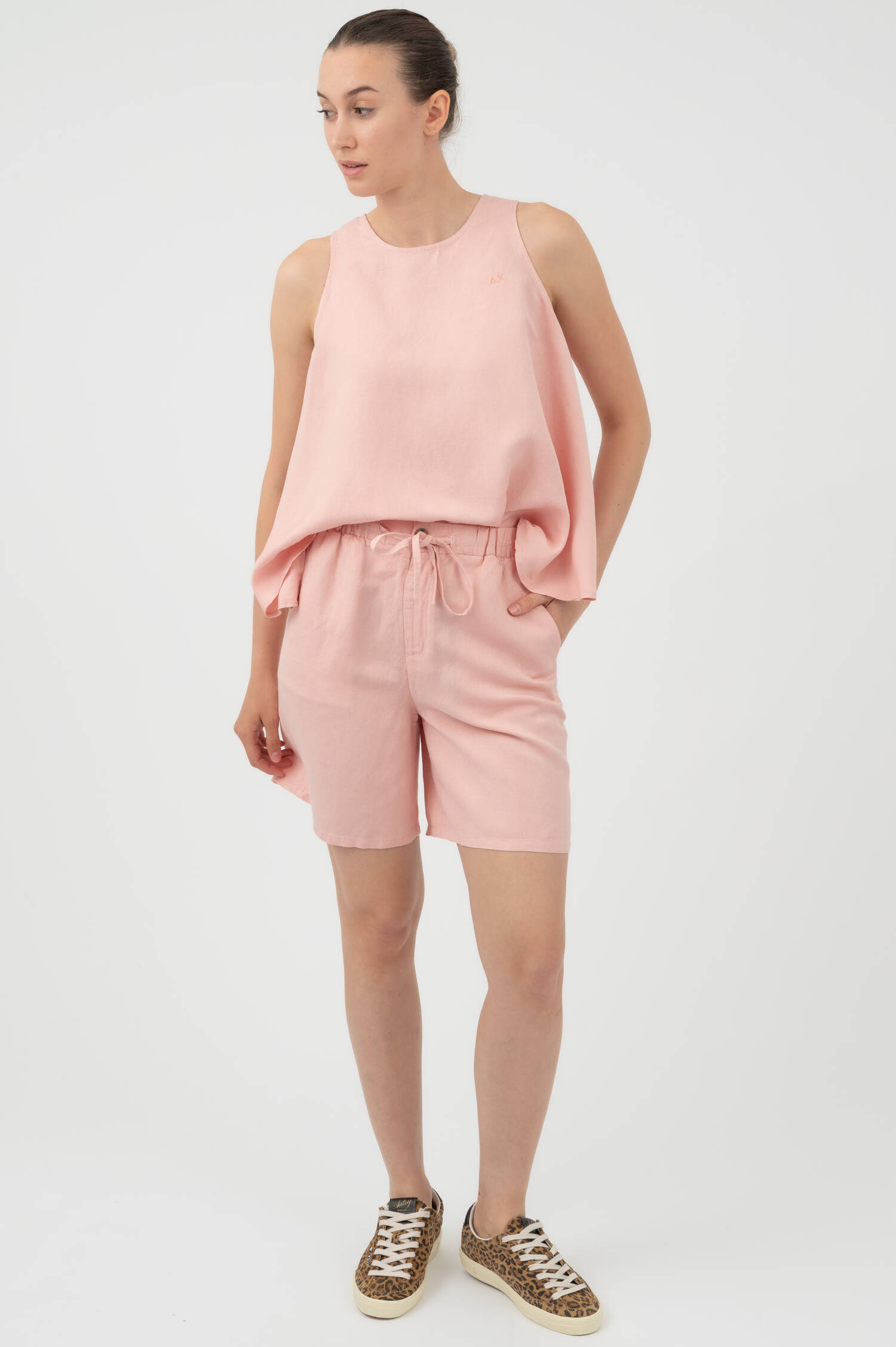 Leinenmix-Bermuda in Rosa Leinenmix-Bermuda in Rosa