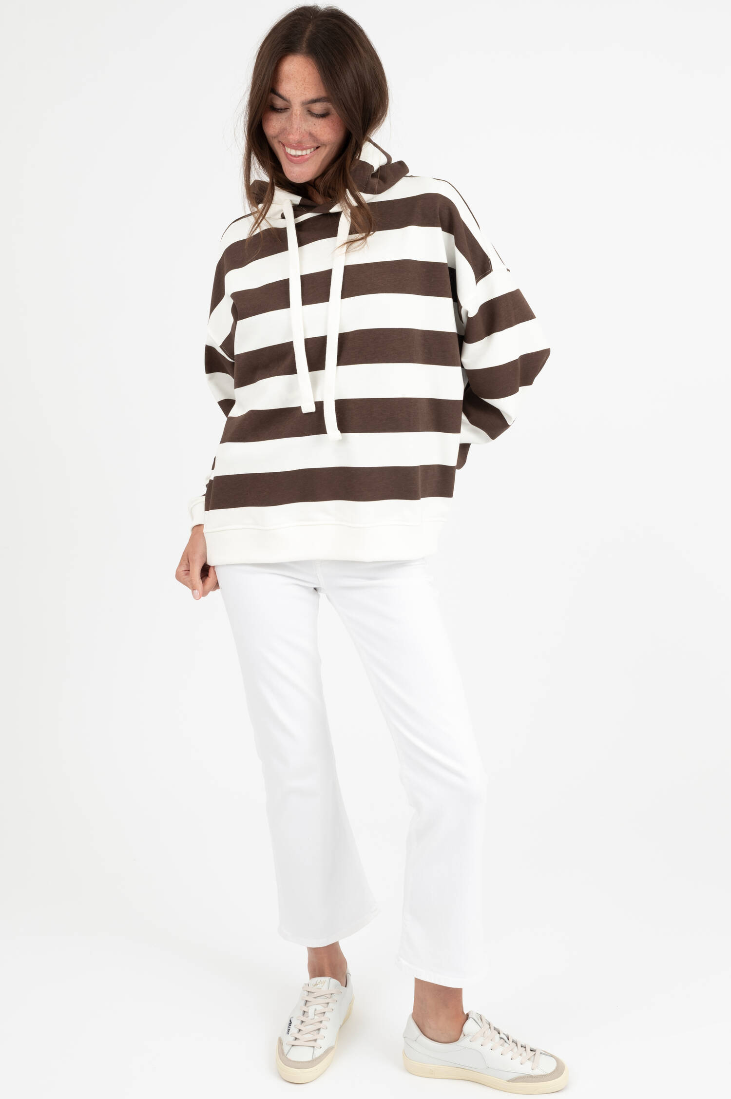 Oversize Sweater in Braun/Ecru gestreift Oversize Sweater in Braun/Ecru gestreift