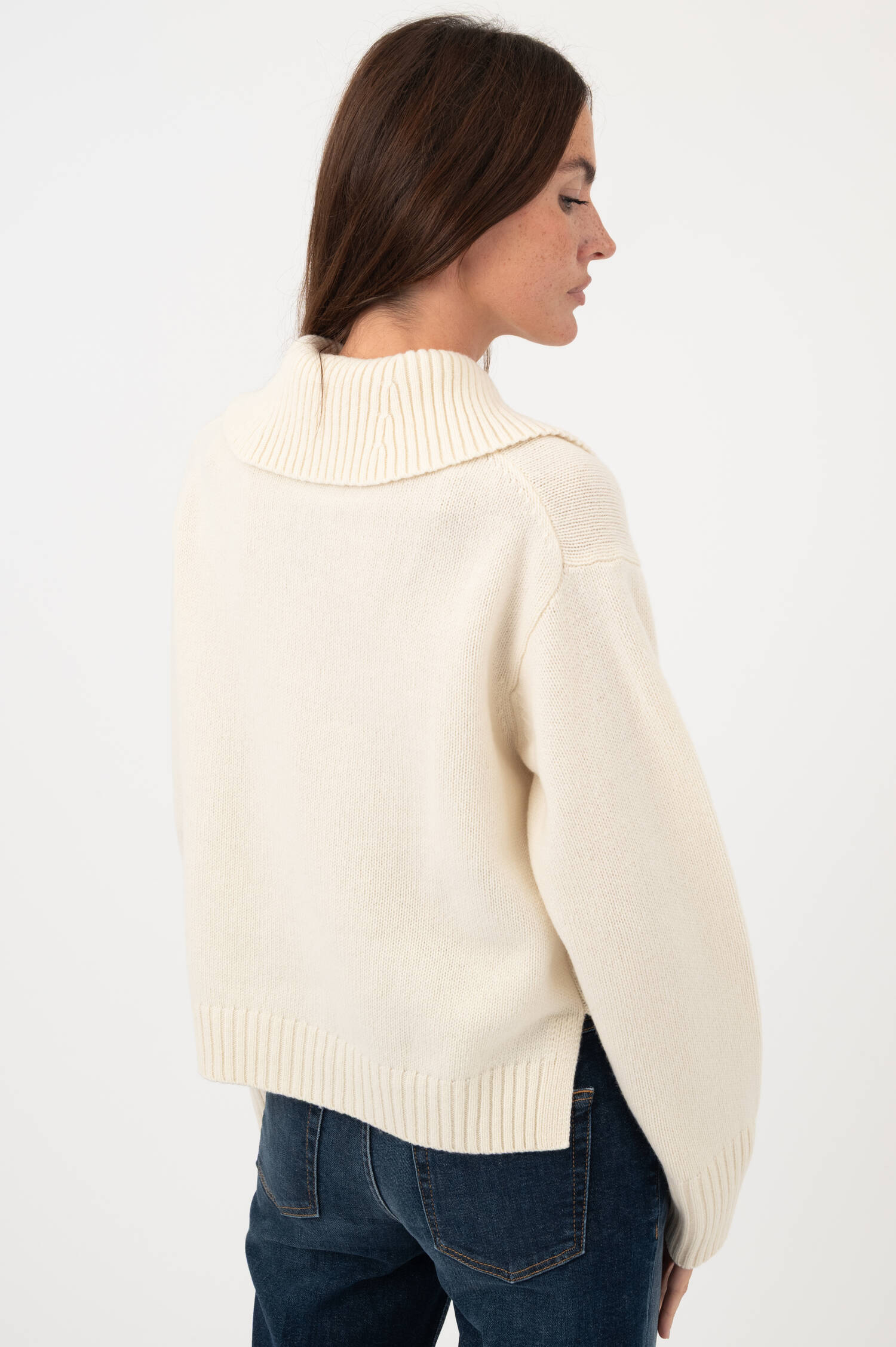 Woll-Polo-Pullover ADRIA in Beige Woll-Polo-Pullover ADRIA in Beige