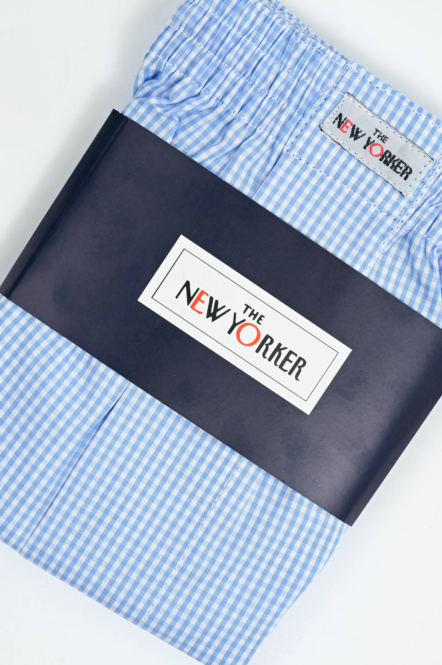  Boxershorts aus Baumwolle in Hellblau karriert