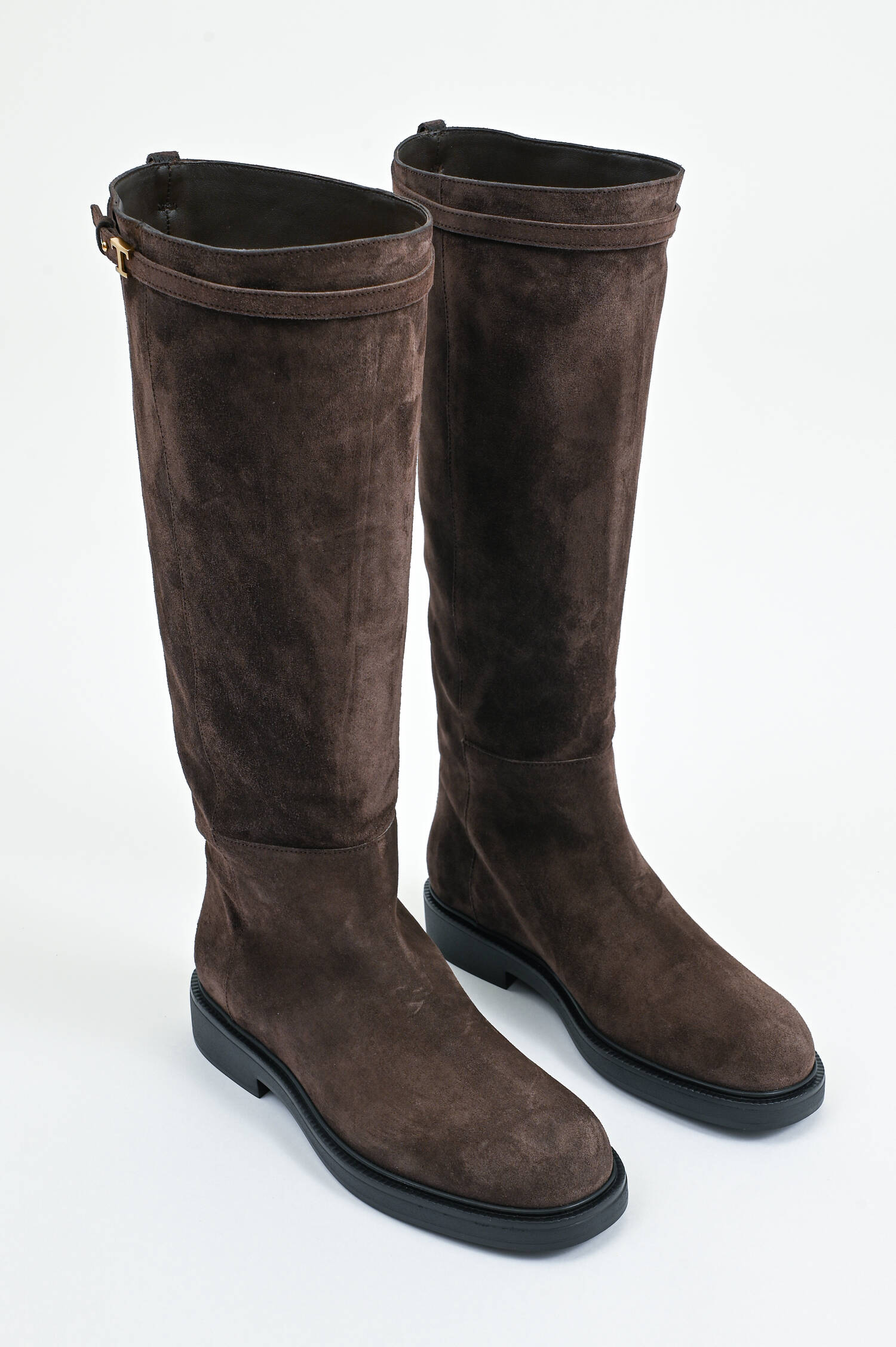 Stiefel aus Veloursleder in Chocolate Stiefel aus Veloursleder in Chocolate