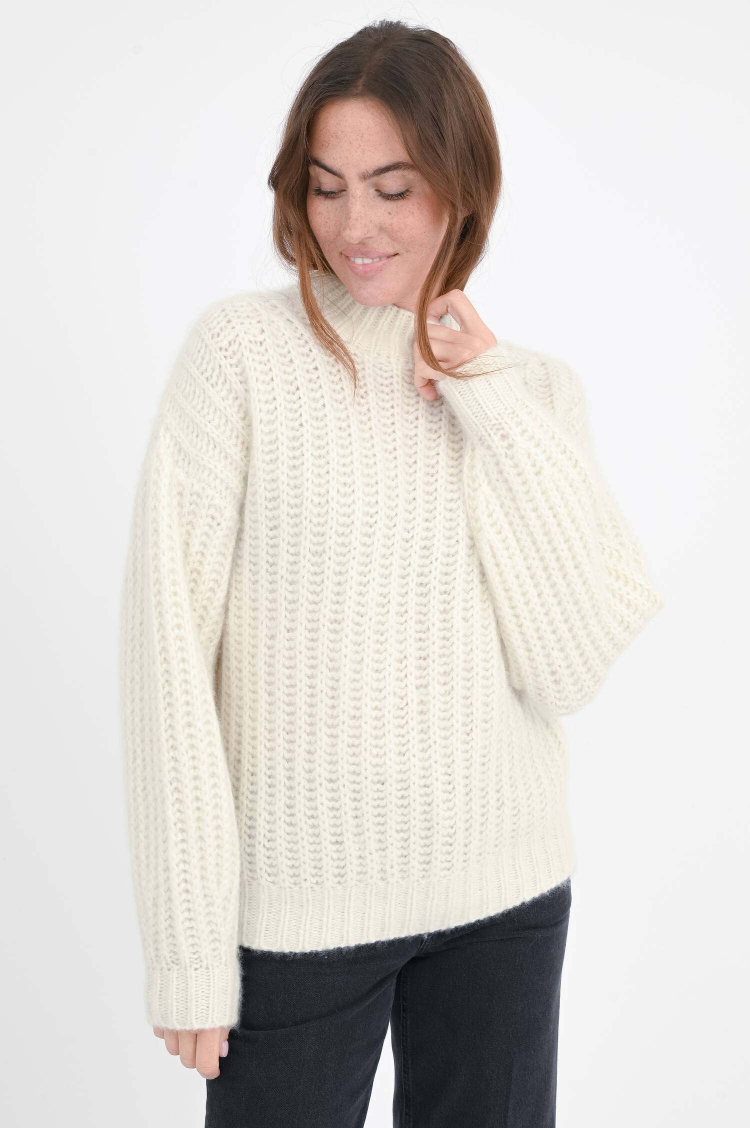 Pure-Cashmere-Pullover KOURTNEY in Creme