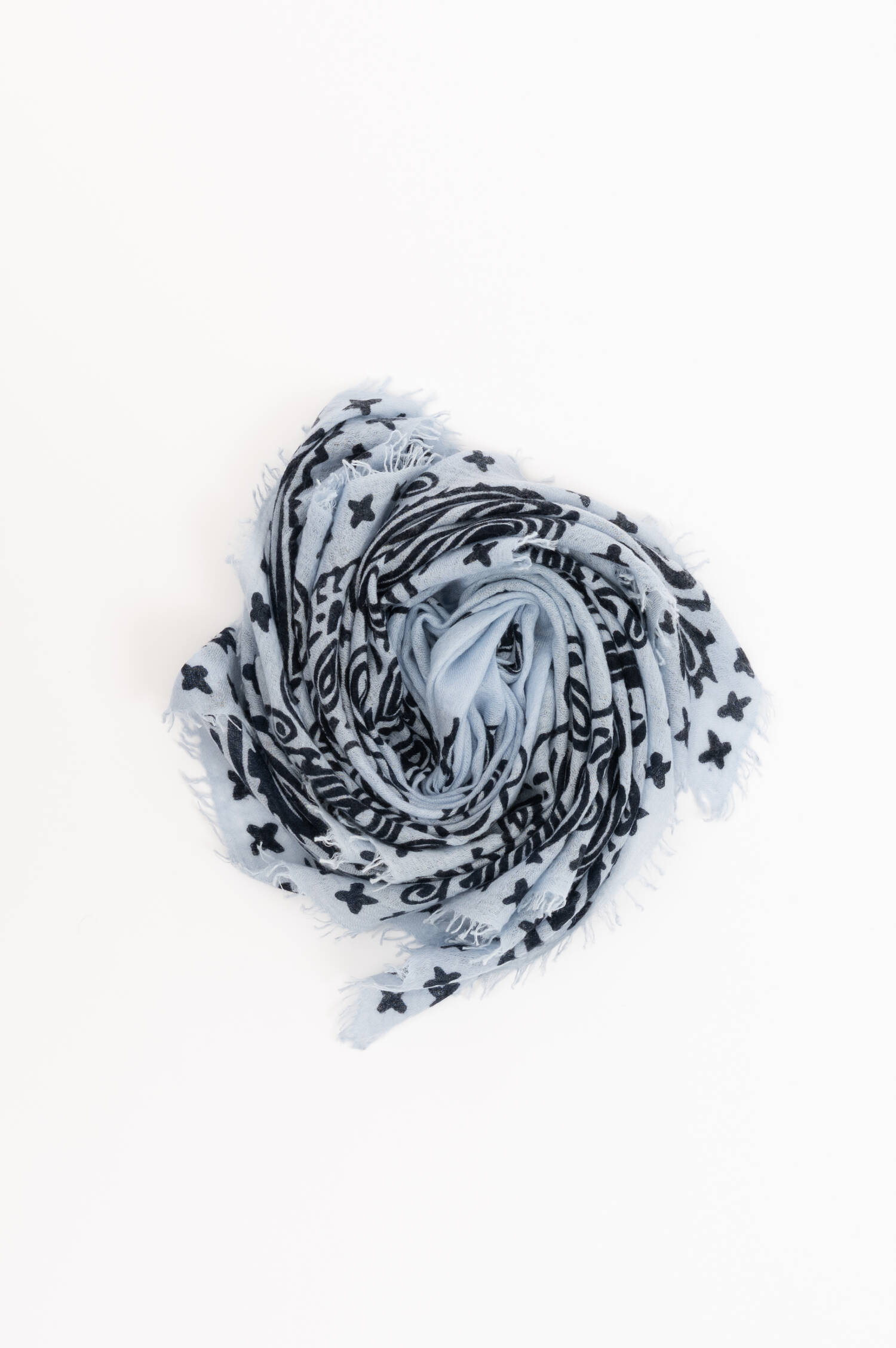 Cashmere Tuch in Hellblau/Navy