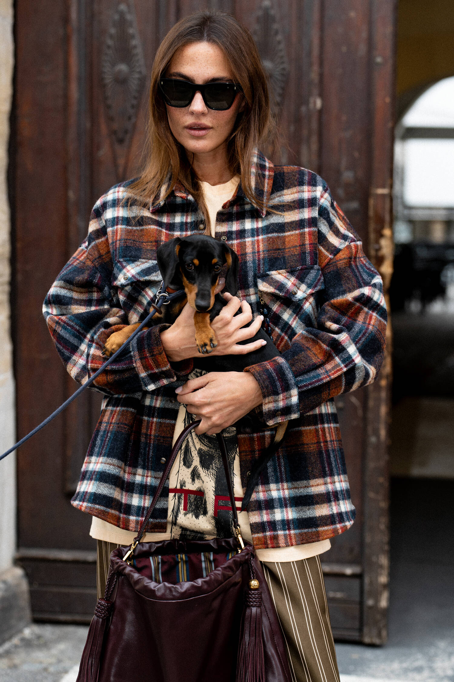 Woll-Flanell-Jacke in Braun/Blau Woll-Flanell-Jacke in Braun/Blau